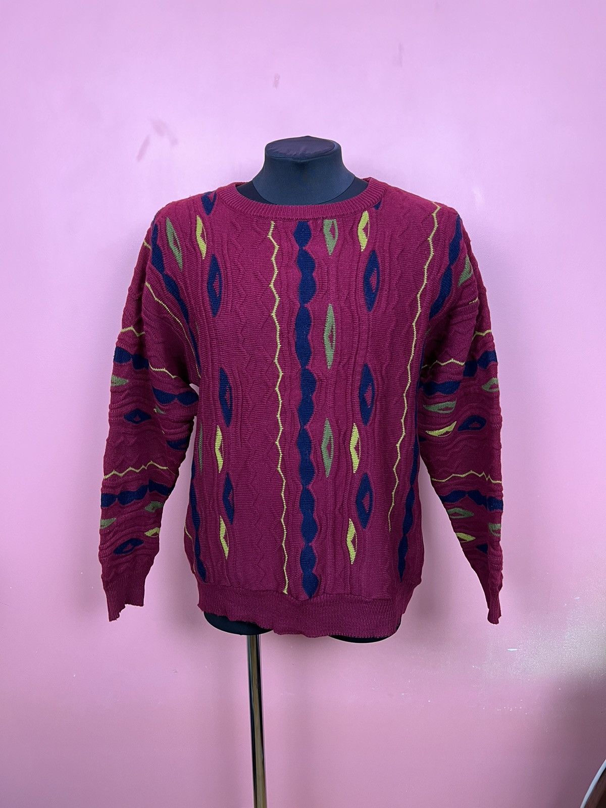 Vintage Tom Weiss avant garde coogi stile knit sweater hype Size US M / EU 48-50 / 2 - 2 Thumbnail