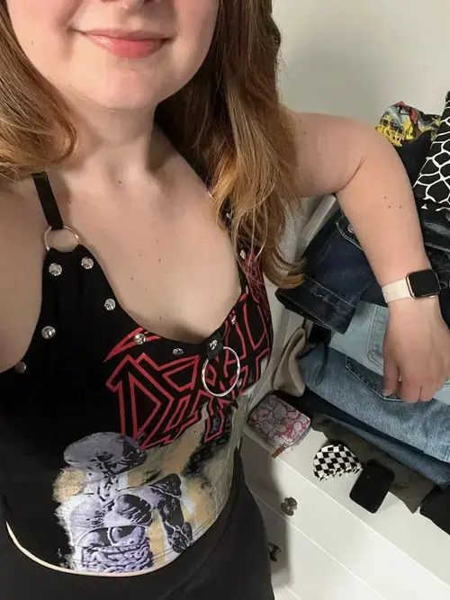 Other "DEATH" Sexy Y2K Aesthetic Black Red Corset Size XXS / US 00 / IT 34 - 3 Thumbnail