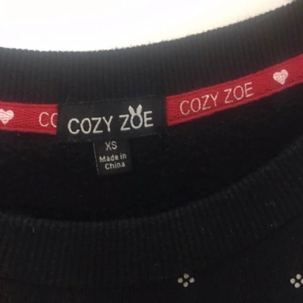 Other Cozy Zoe Black “Fleece Navidad” Christmas Sweater Size XS Ho Size XS / US 0-2 / IT 36-38 - 3 Thumbnail