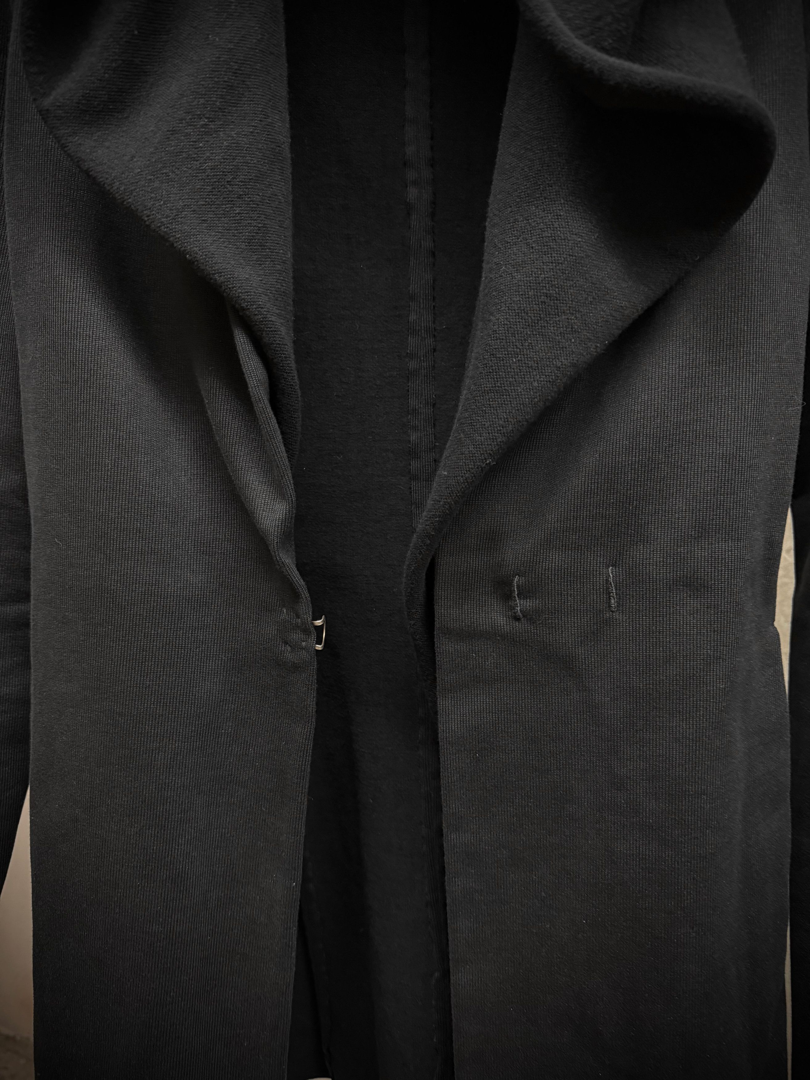 Ma+ M.A+ Attached Scarf Cotton Jersey Blazer Size XS / US 0-2 / IT 36-38 - 6 Thumbnail