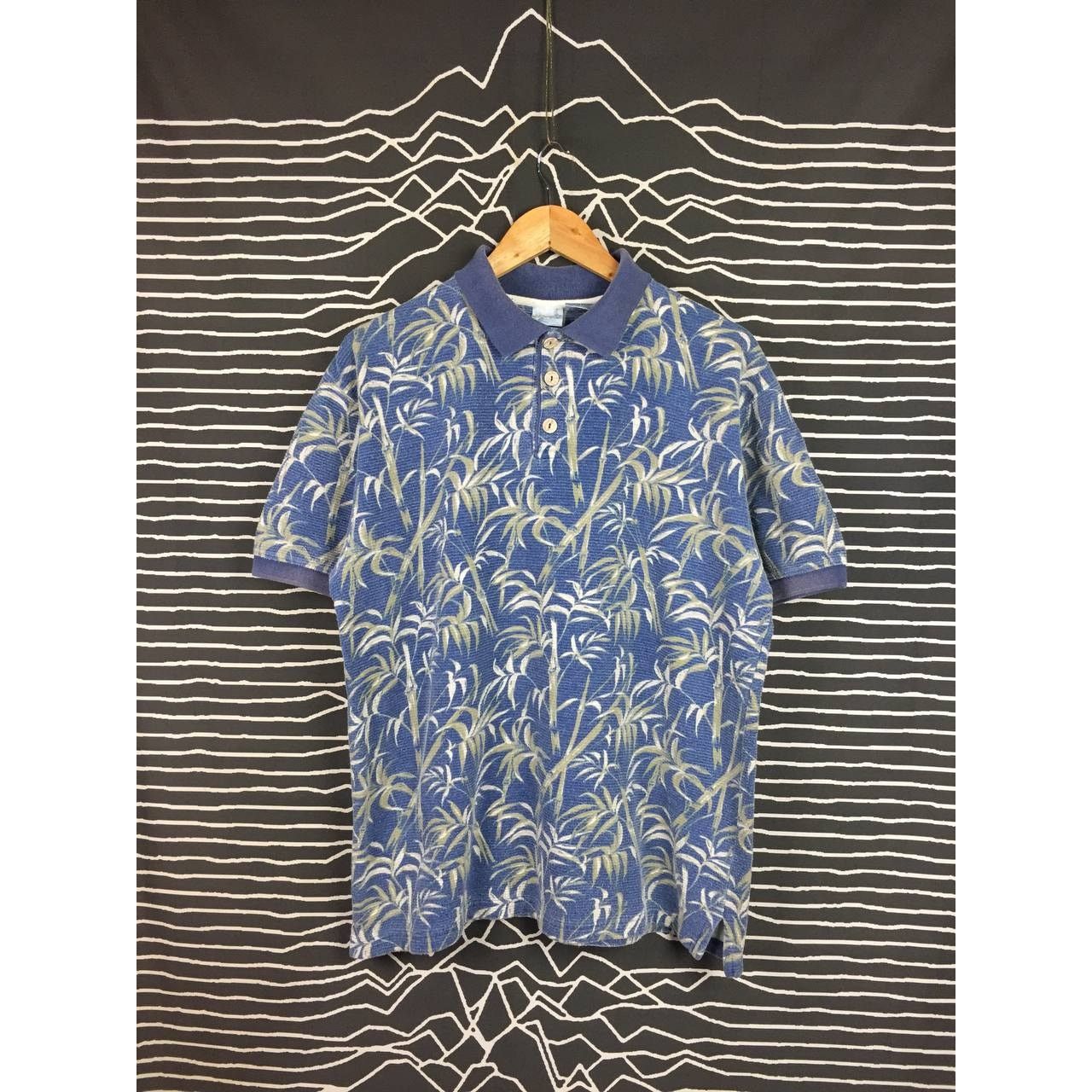 Ocean Pacific × Vintage Vtg 90s OP Ocean Pacific Bamboo Leaves AOP Polo Tee Size US M / EU 48-50 / 2 - 2 Thumbnail