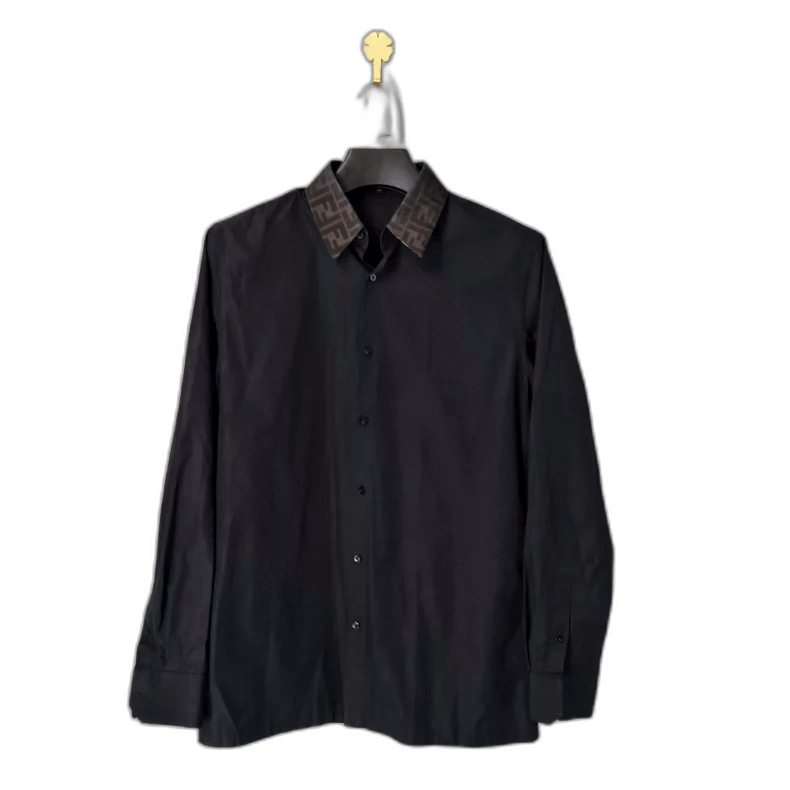 Fendi Fendi Logo Collar Long Sleeve Shirt Size US M / EU 48-50 / 2 - 1 Thumbnail