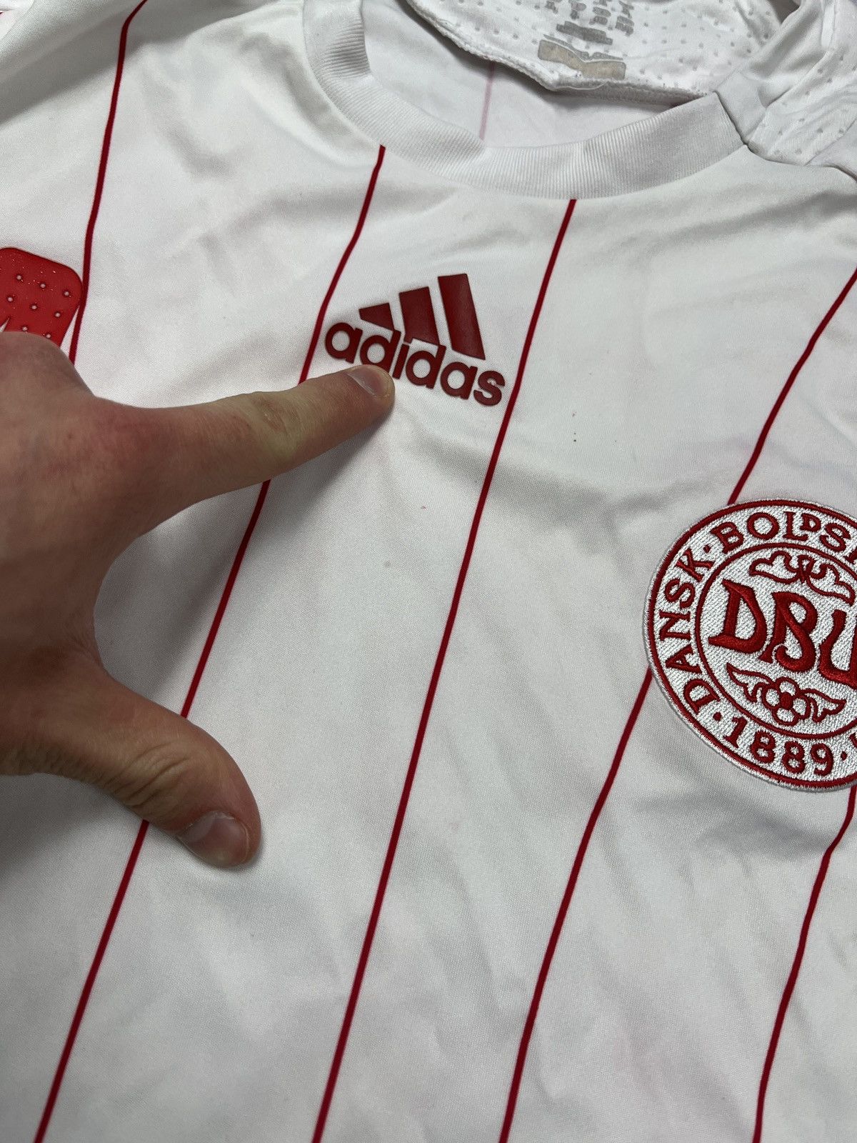 Adidas × Vintage Adidas Denmark 2008 #4 Agger Away Soccer Jersey Football Size US XL / EU 56 / 4 - 10 Thumbnail