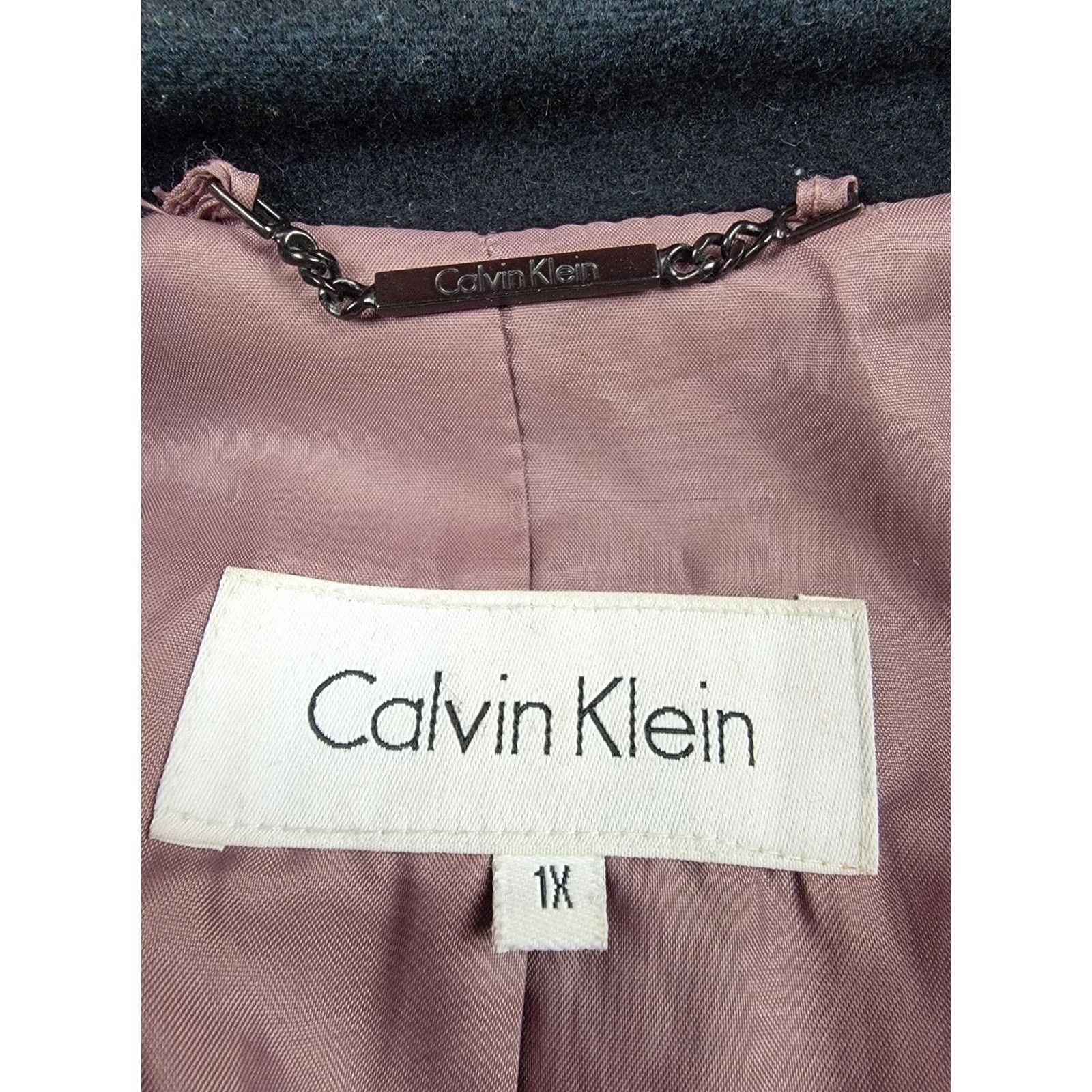 Calvin Klein Calvin Klein Coat Womens 1X Black Wool Pea Coat Size XL / US 12-14 / IT 48-50 - 7 Thumbnail