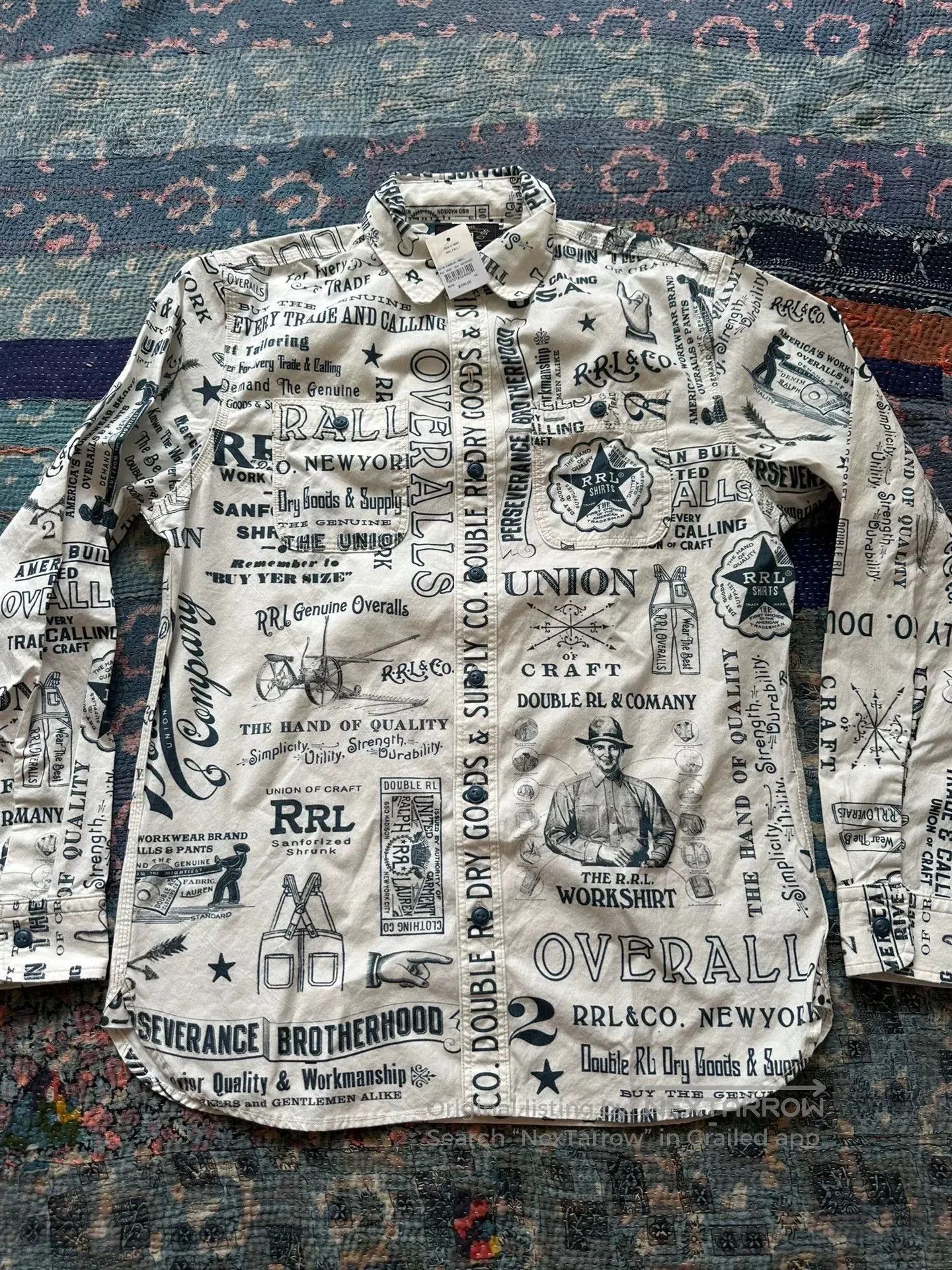RRL Ralph Lauren RRL Graffiti Utility Shirt. Size US M / EU 48-50 / 2 - 1 Thumbnail