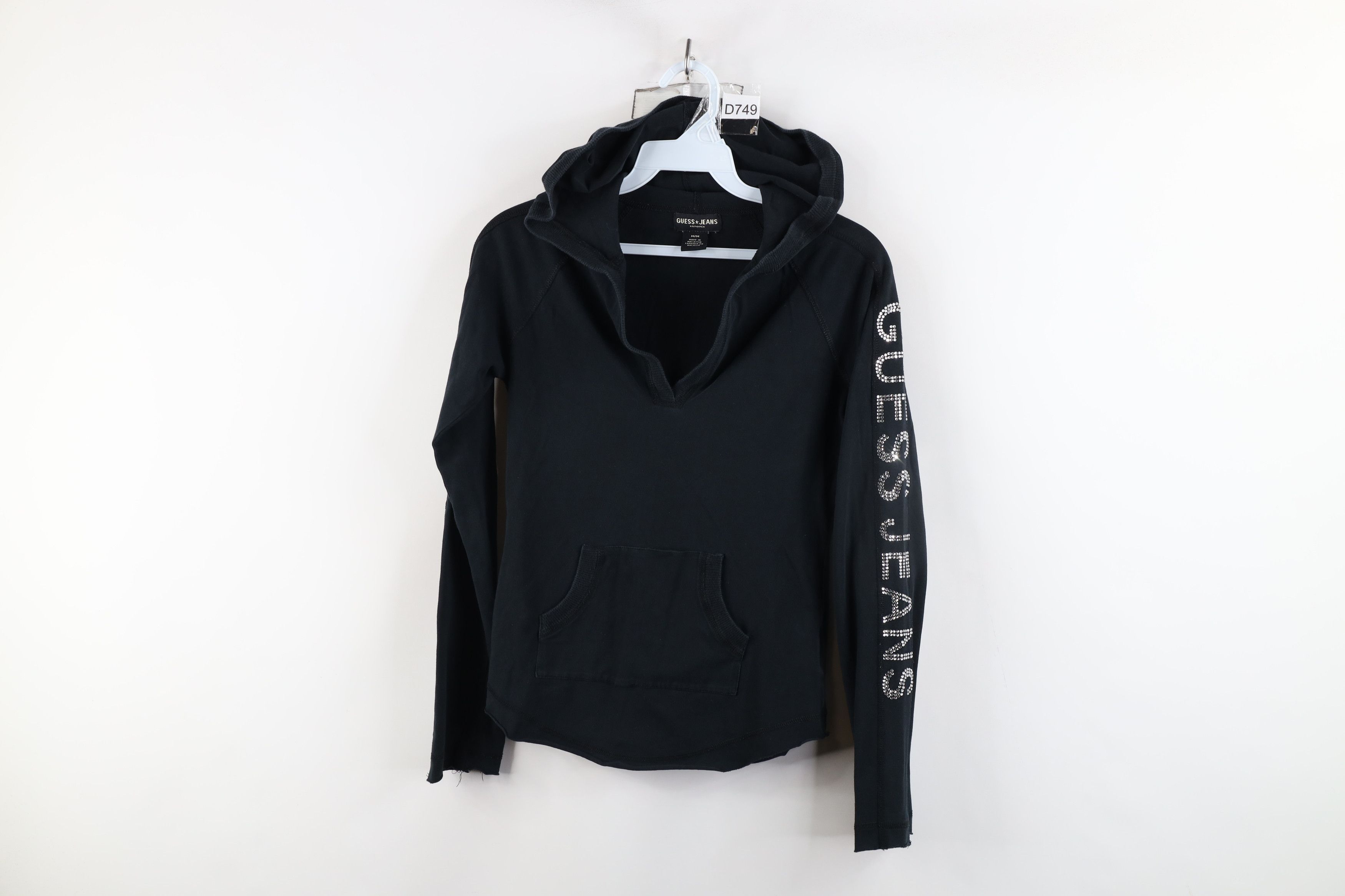 Guess × Vintage Vintage 90s Y2K Guess Babydoll Spell Sequin Hooded T-Shirt Size M / US 6-8 / IT 42-44 - 1 Thumbnail