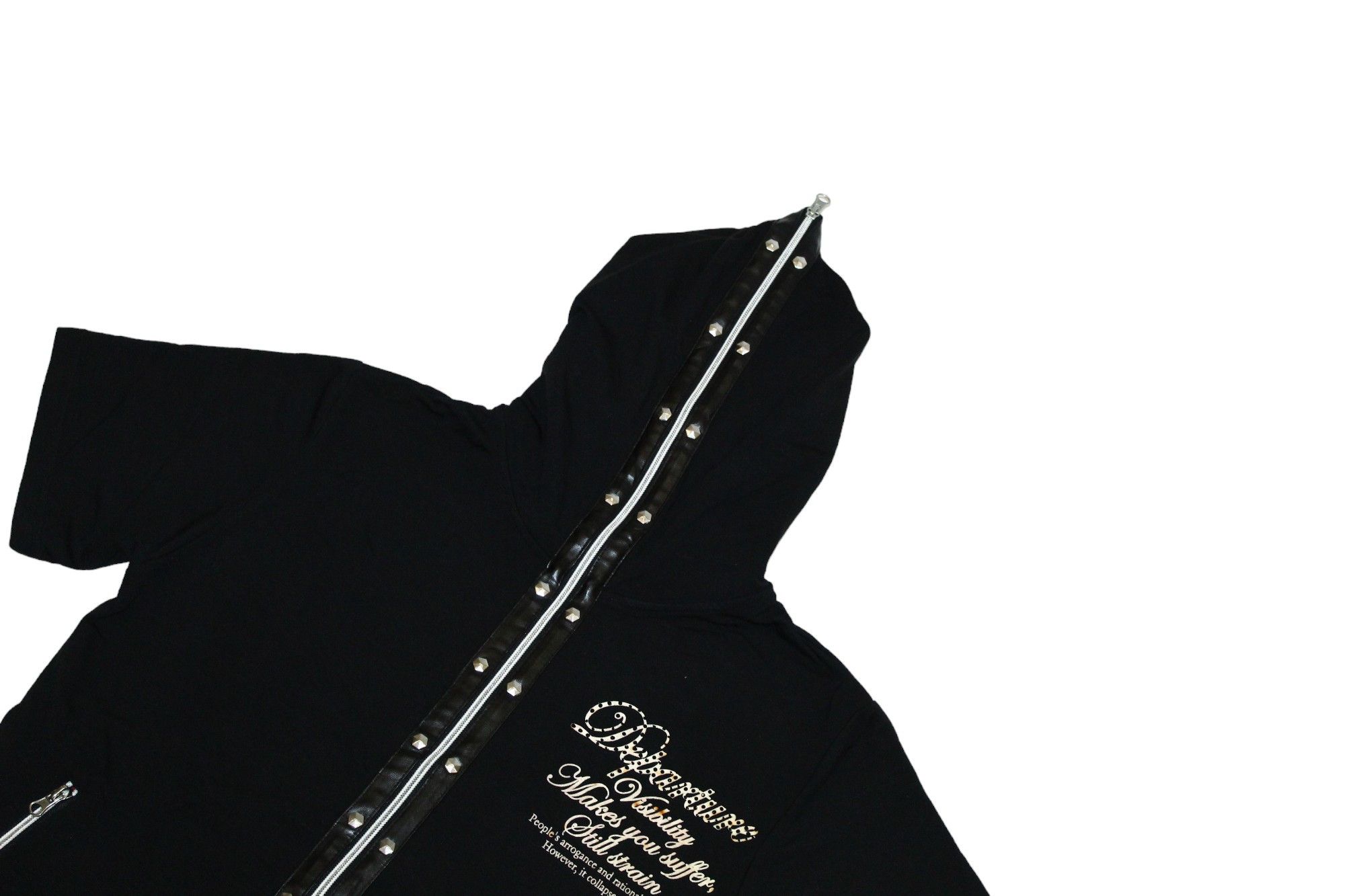 14th Addiction Y2K🔥Beaumere Poem Gothic Punk Designs Studded S/S Hoodie Size US M / EU 48-50 / 2 - 4 Thumbnail