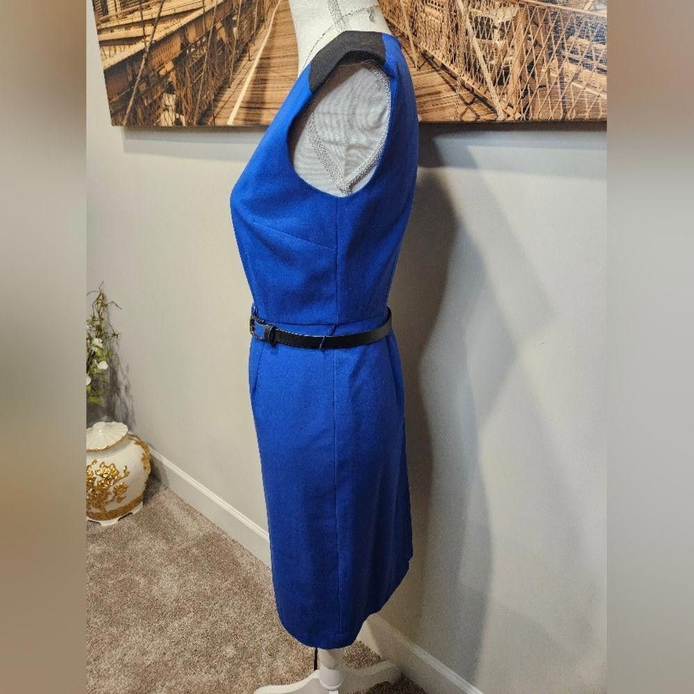 Calvin Klein Calvin Klein Blue Dress with Black Accents and Belt #52 Size XS / US 0-2 / IT 36-38 - 3 Thumbnail