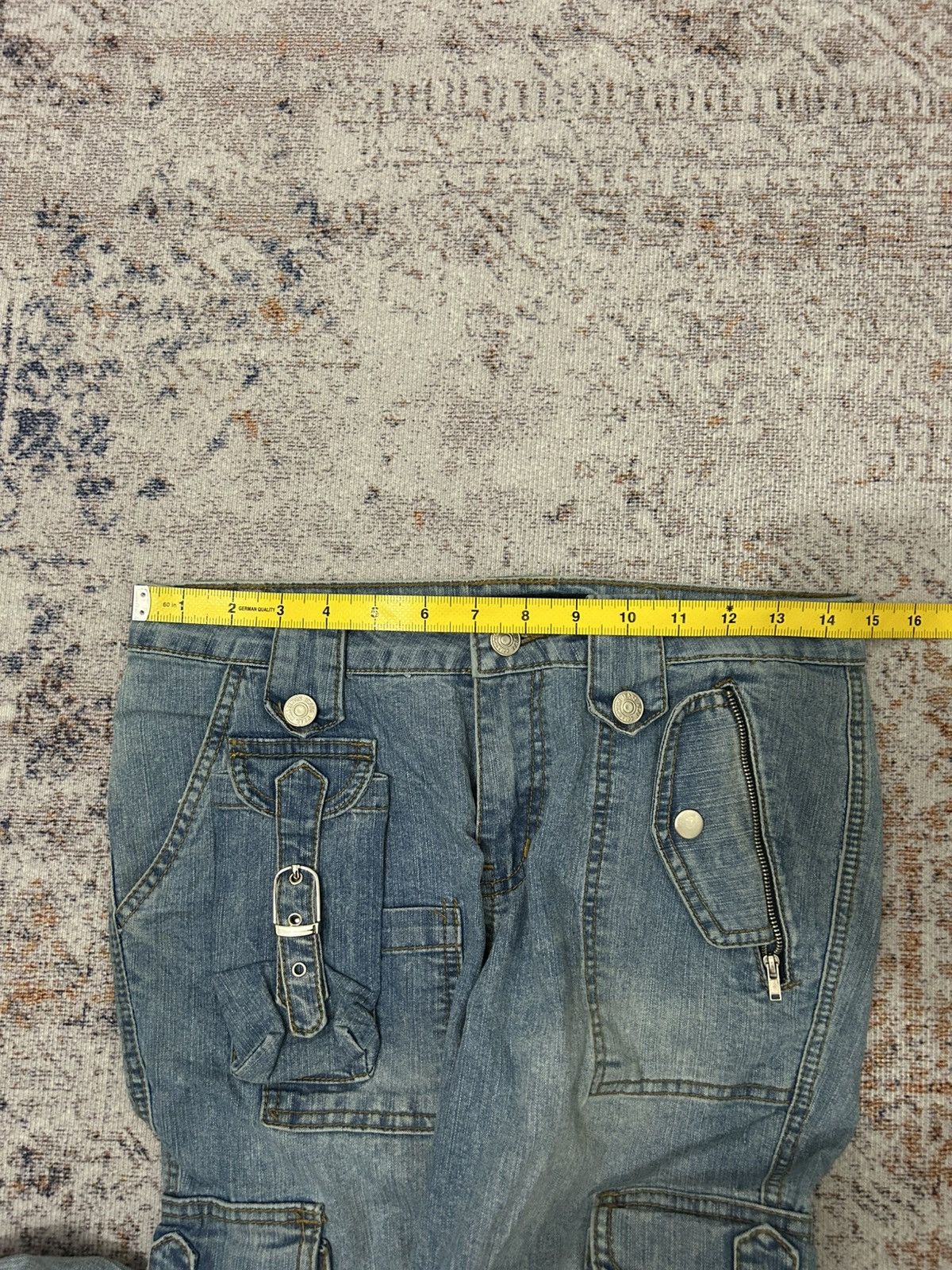 Japanese Brand Diva Cargo Multipocket Flare Jeans Size US 29 - 14 Thumbnail