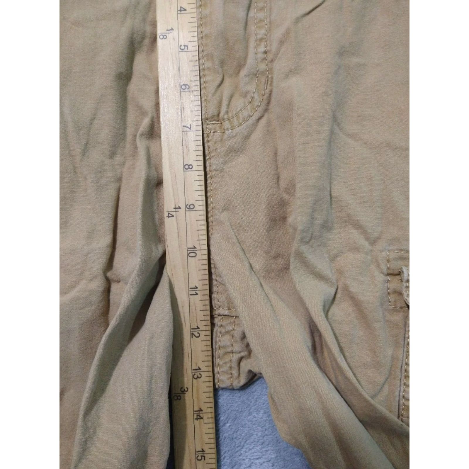 Vintage Urban Pipeline Cargo Shorts Mens 32 Beige Hip Hop Style Utility Baggy Short Pants Size US 32 / EU 48 - 4 Thumbnail
