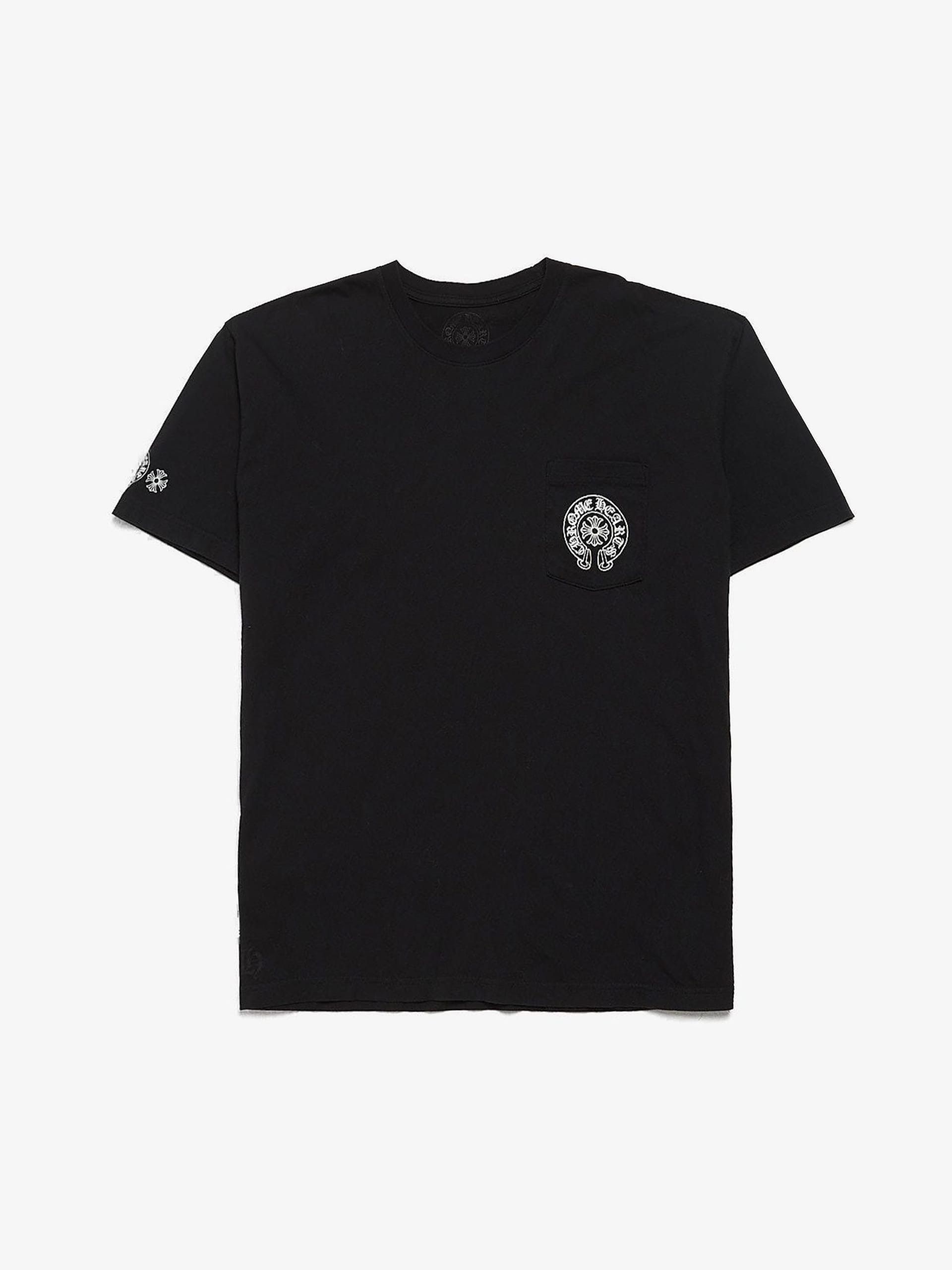 Chrome Hearts Black Blue Red White Back Logo Printed Cotton T 