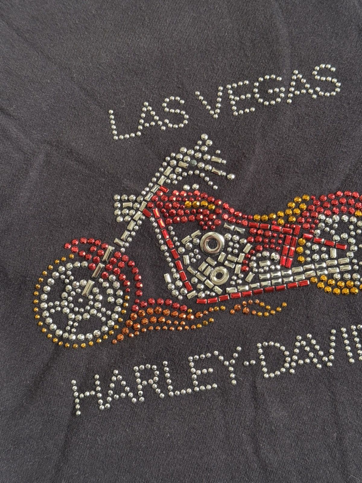 Harley Davidson Harlay Davidson 2008 L/size Las Vegas rhinestones tee tshirt Size L / US 10 / IT 46 - 5 Thumbnail
