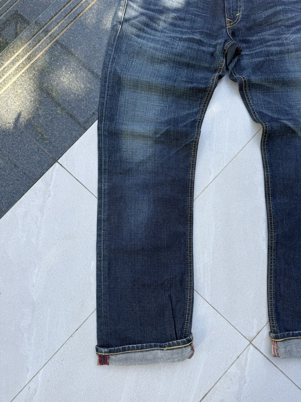 Edwin × Vintage 90’s EDWIN 503 JAPANESE BRAND POCKET LOGORETRO SALVEGE DENIM Size US 32 / EU 48 - 10 Thumbnail