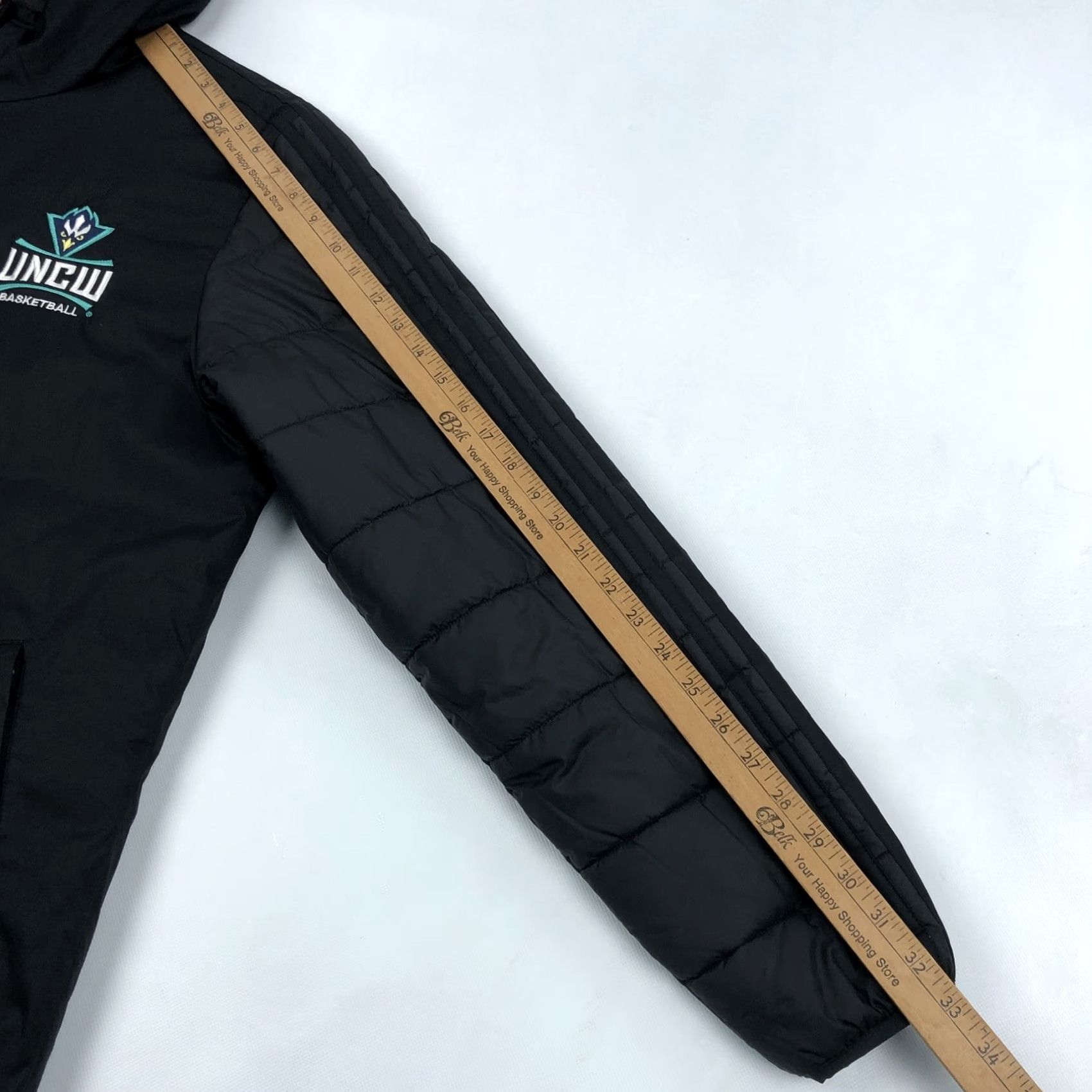 Adidas Adidas Jacket Men L Black Quilted Hooded Full Zip Puffer Basketball UNCW Seahawk Leather? (no) Size US L / EU 52-54 / 3 - 6 Thumbnail
