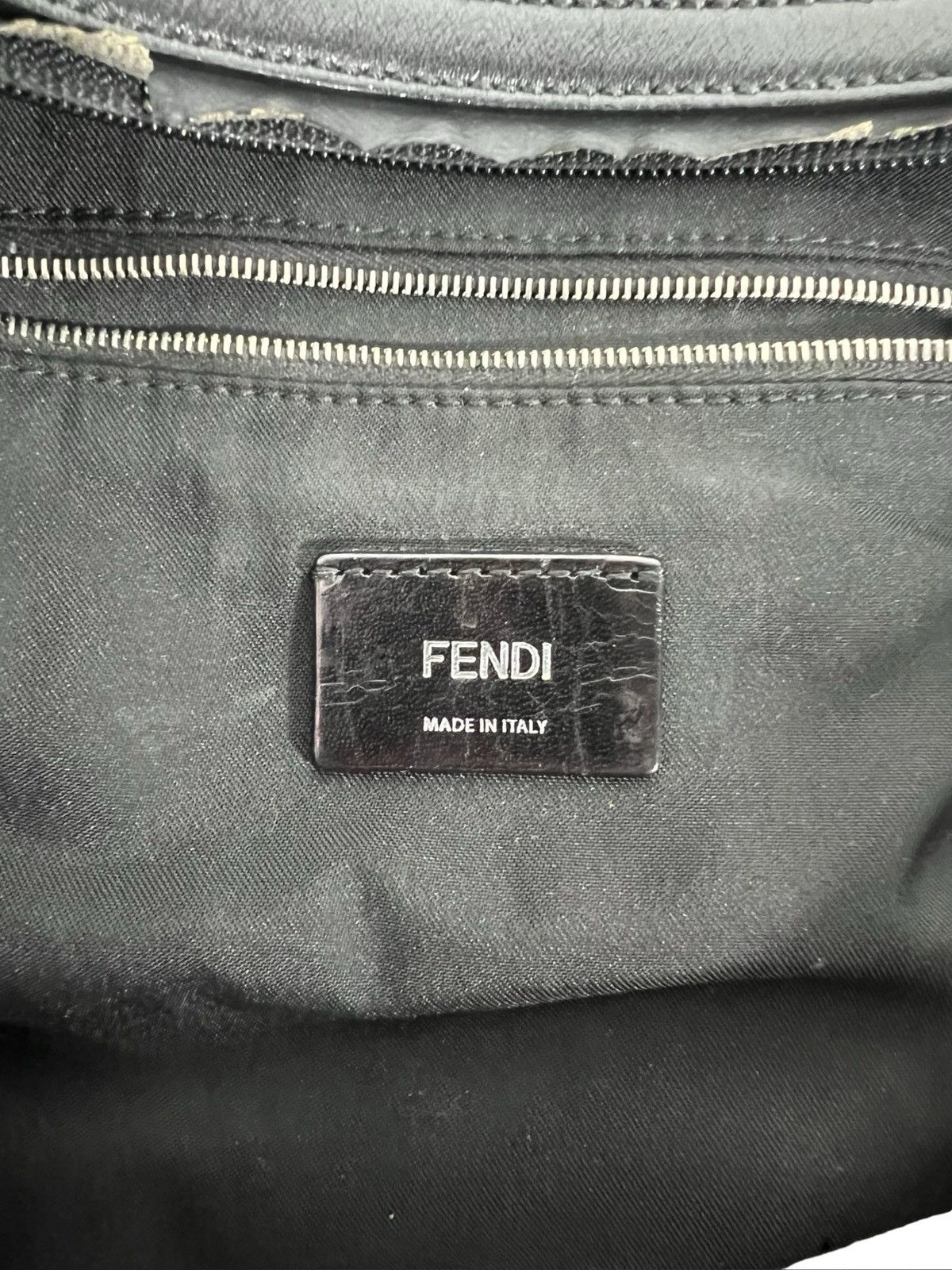 Fendi Fendi Backpack Black and Yellow Logo Straps Adjustable Size ONE SIZE - 9 Thumbnail