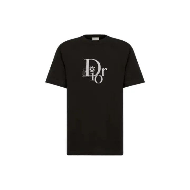 Dior Dior SS23 Erl Logo Print Black Tee 0079 Size US M / EU 48-50 / 2 - 1 Thumbnail