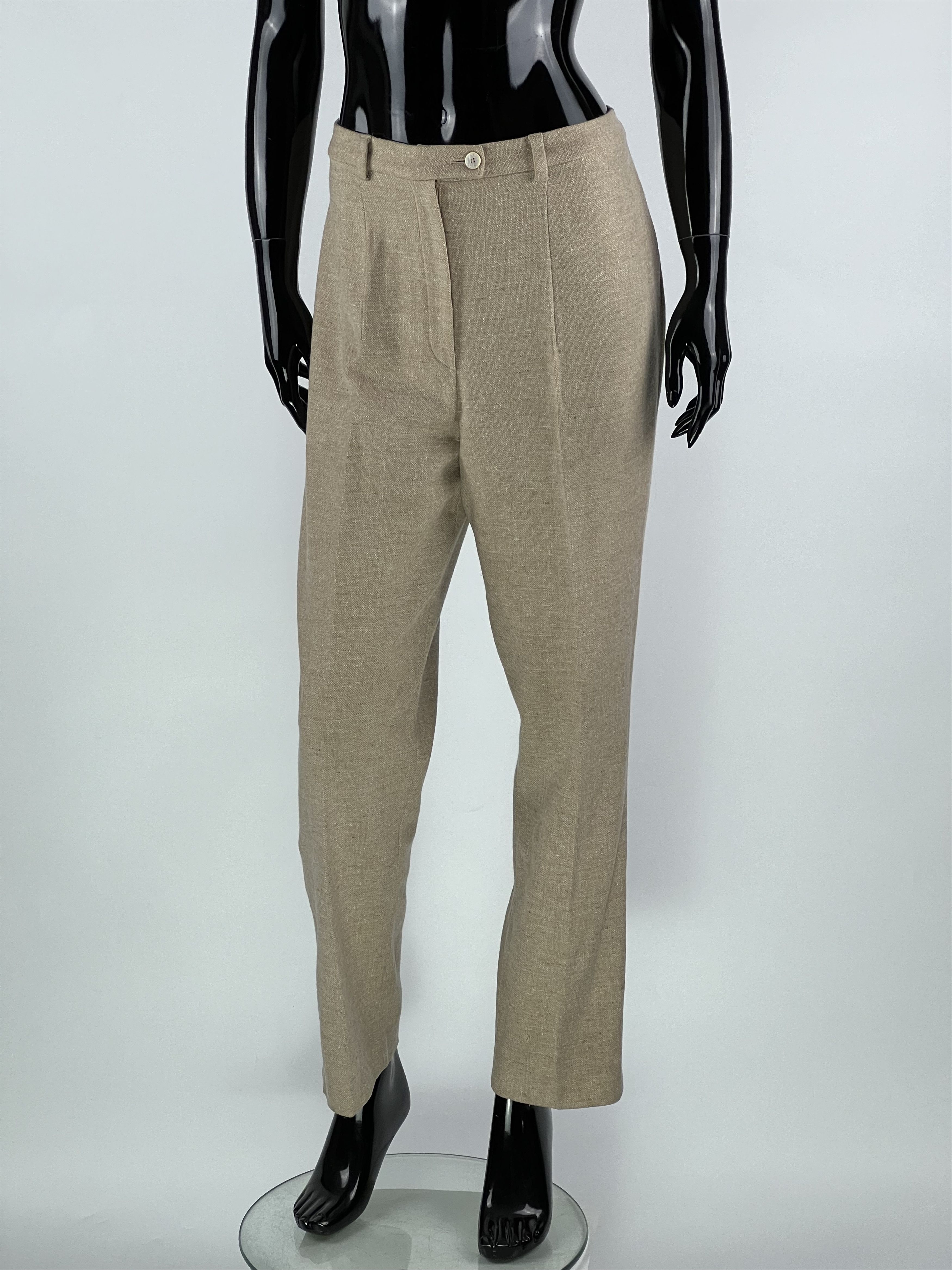 Gunex by Brunello Cucinelli Beige Wool Cashmere Pants US10