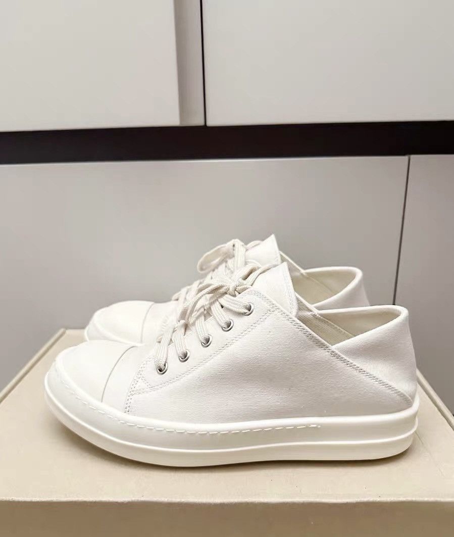 Rick Owens Rick Owens 24SS white canvas slip-on heel sneakers Size US 6.5 / EU 39-40 - 3 Thumbnail