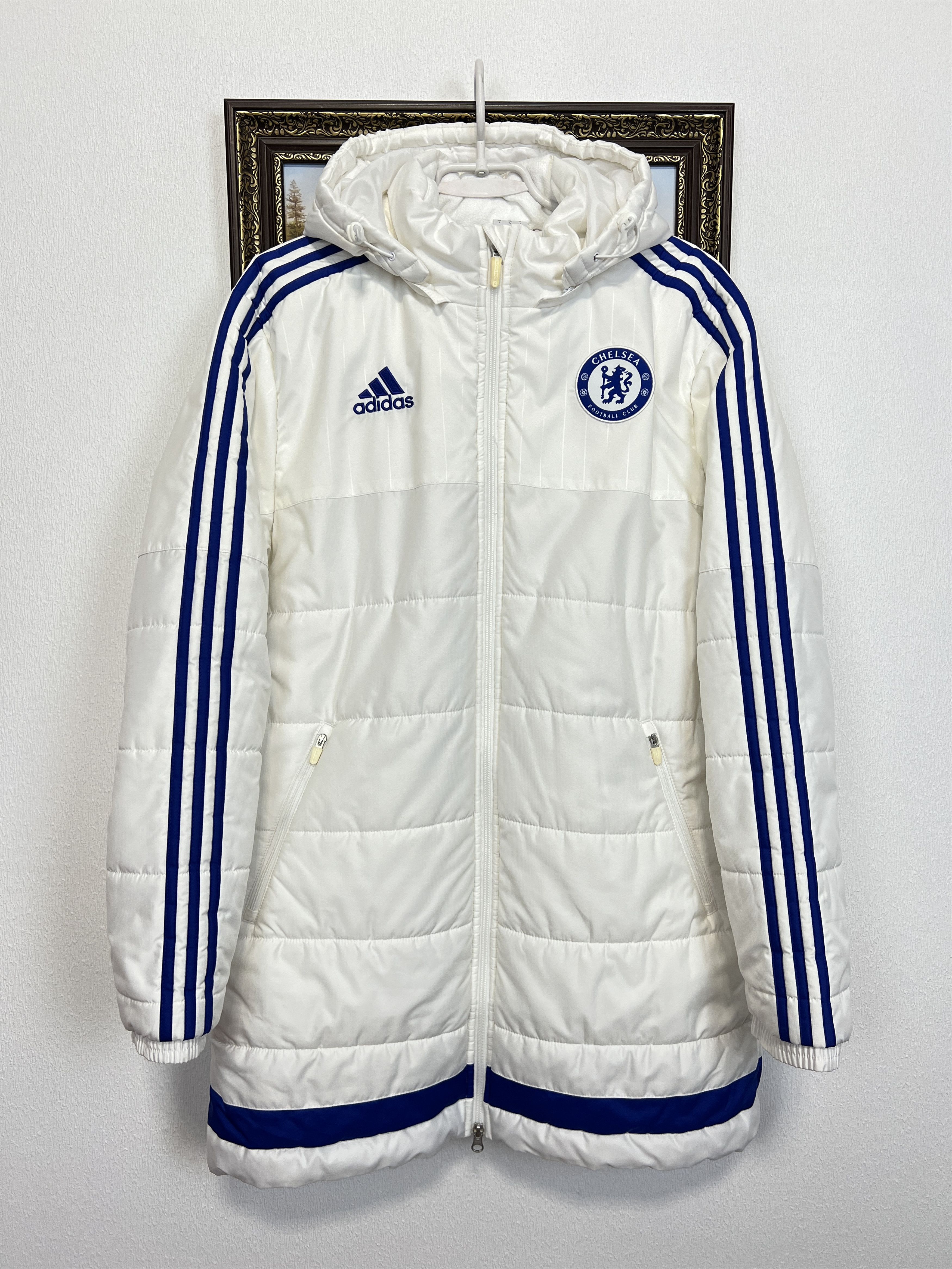 Adidas Chelsea Football Padded Jacket Hooded Soccer Track Top Size US L / EU 52-54 / 3 - 1 Thumbnail