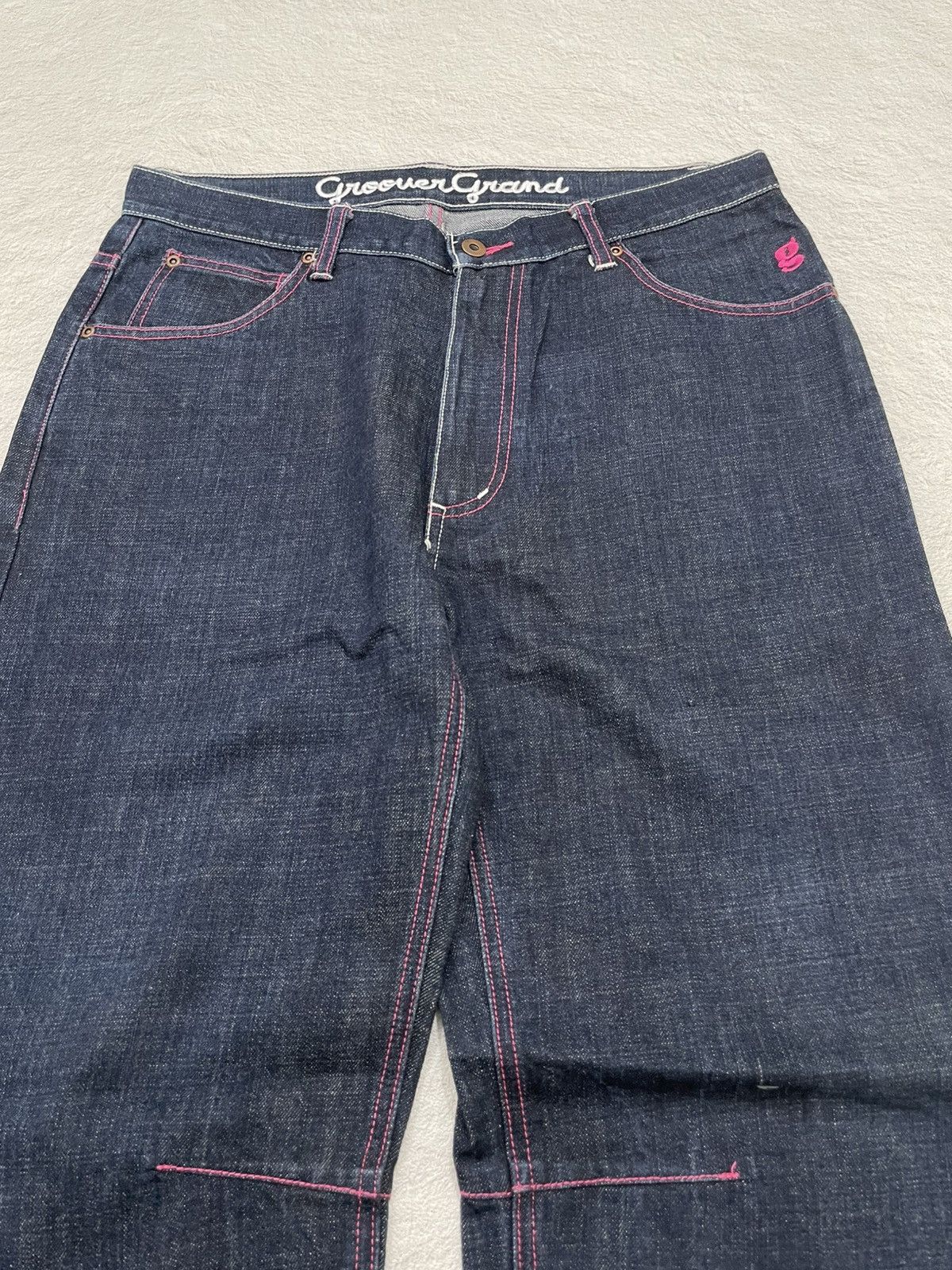 Japanese Brand 2000s Aries Denim Distressed Big Logo Y2K Size US 34 / EU 50 - 3 Thumbnail