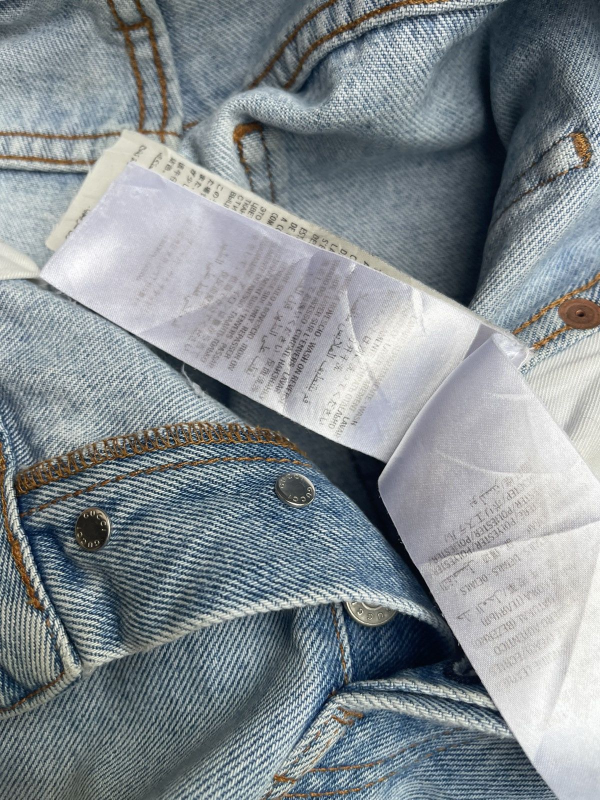Gucci Vintage Gucci Web Stripe Cuff Denim Jeans Distressed Size US 32 / EU 48 - 15 Thumbnail