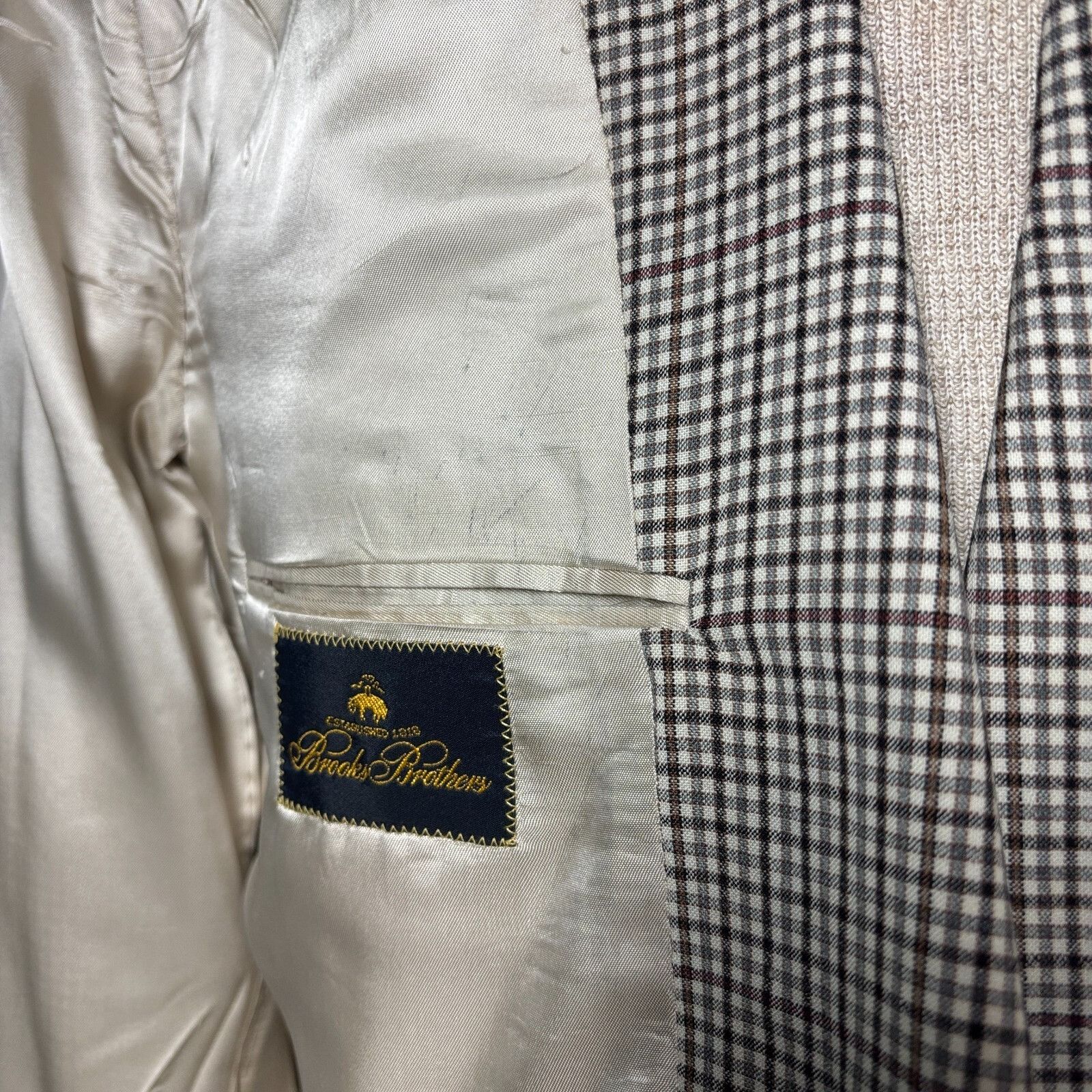 Brooks Brothers Vintage Brooks Brothers Wool Blazer Plaid Check Made in USA Size 46R - 6 Thumbnail