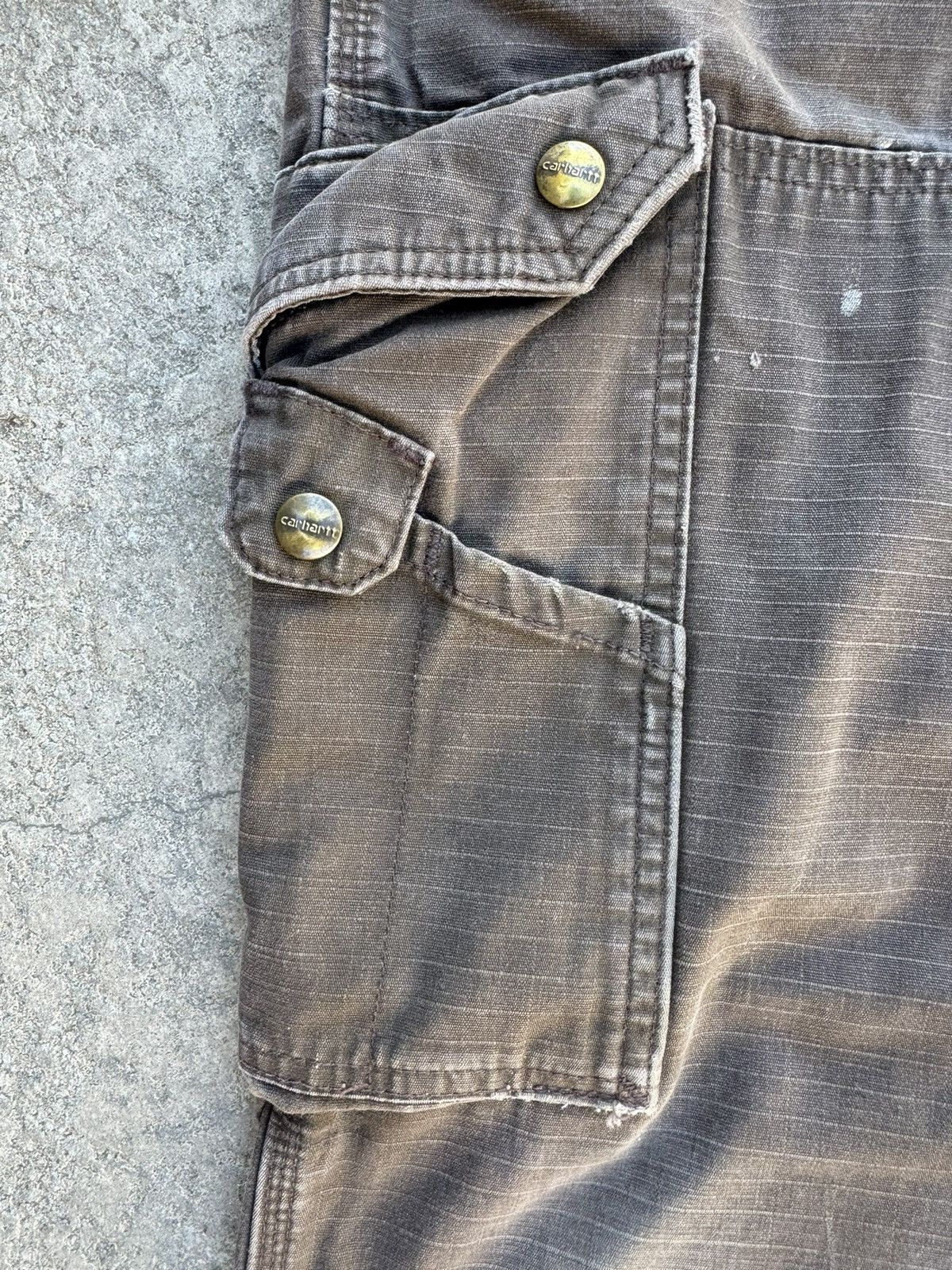 Carhartt × Vintage Vintage Carhartt B342 Green Double Knee Cargos Size US 33 - 4 Thumbnail