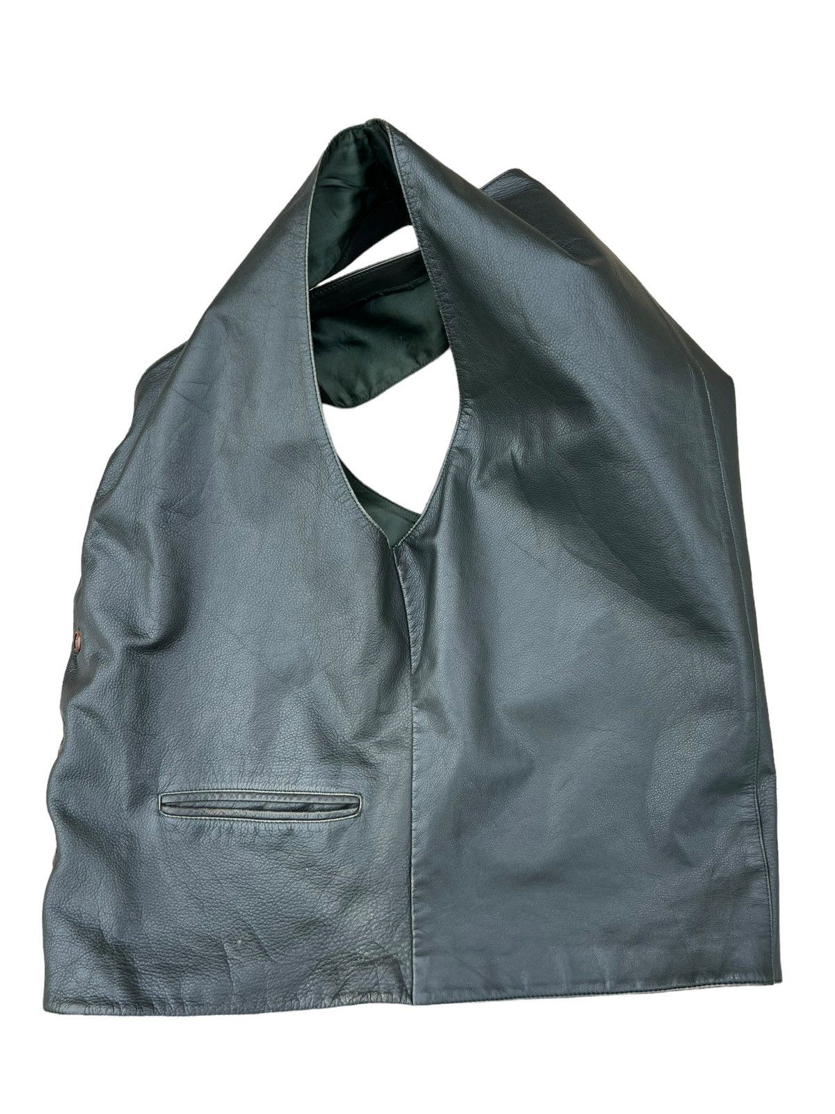 Leather Vintage Pollini Patina Leather Vest Size US L / EU 52-54 / 3 - 14 Thumbnail
