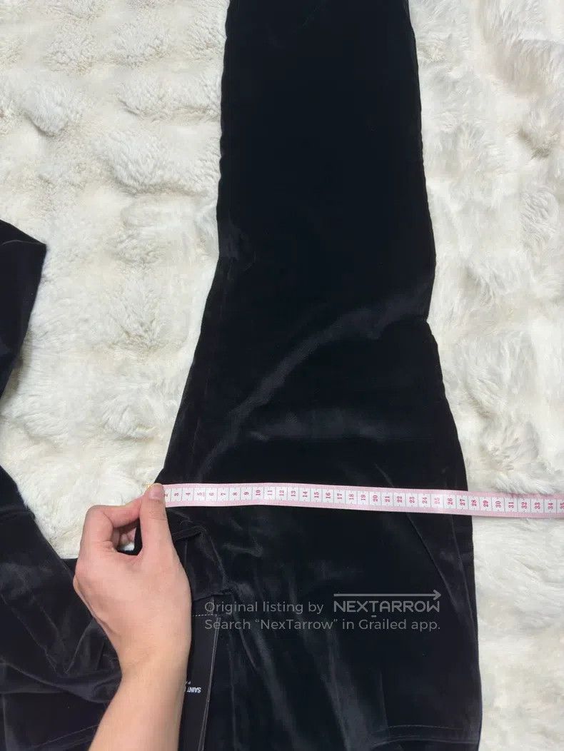 Saint Laurent Paris Saint Laurent Paris Ladies Velvet Trousers Pure Black Size 35" - 8 Thumbnail