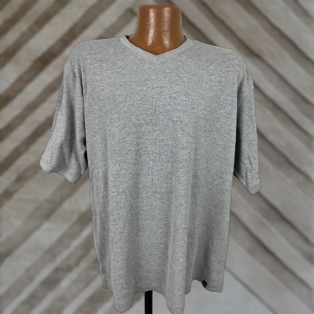 Route 66 VINTAGE Route 66 V-Neck Shirt Mens Large Gray 90s Oversized Ribbed Distinctive Grunge Retro Tee Size US L / EU 52-54 / 3 - 1 Thumbnail