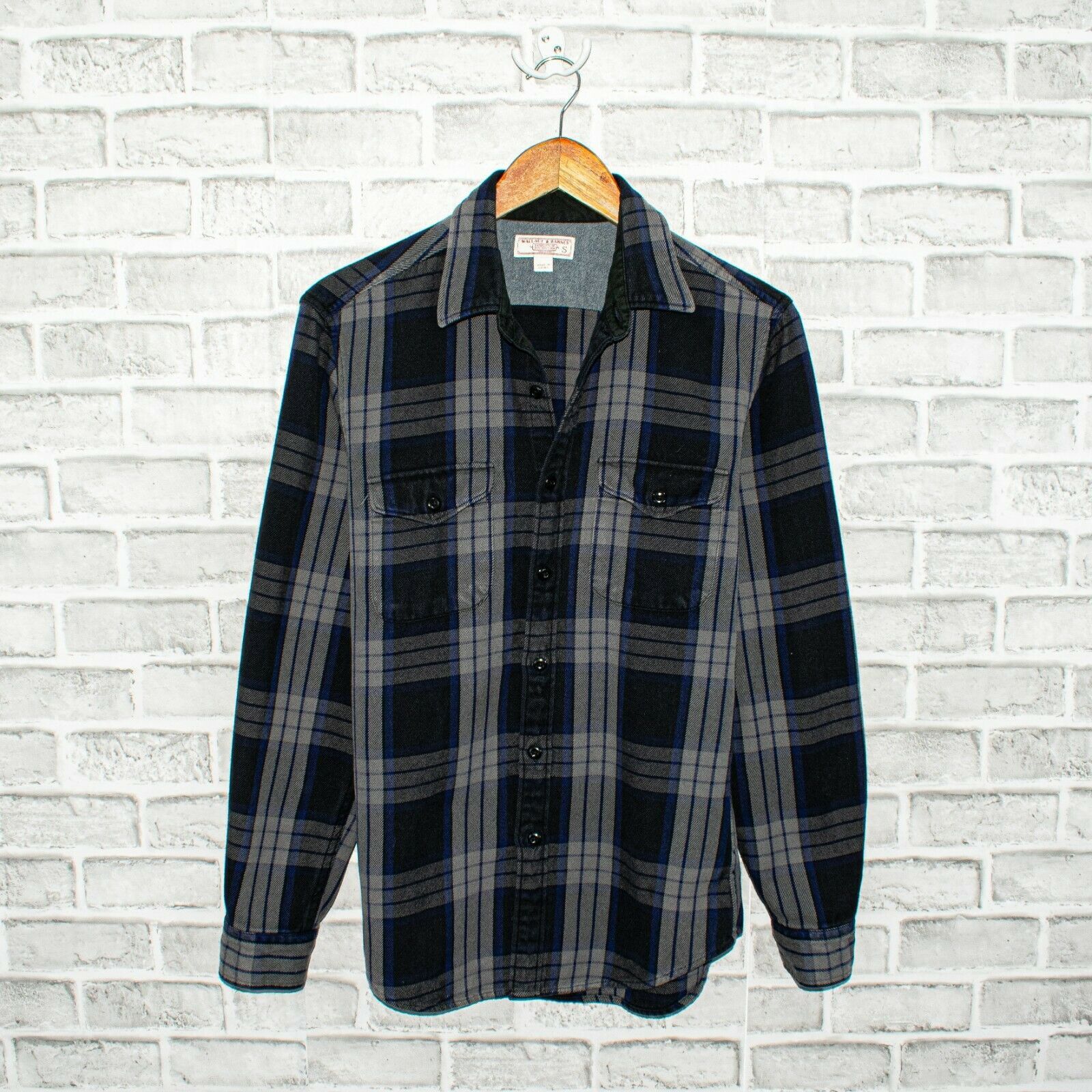 Wallace & Barnes Wallace & Barnes Button up Flannel Shirt Gray Blue Plaid Size US S / EU 44-46 / 1 - 1 Thumbnail