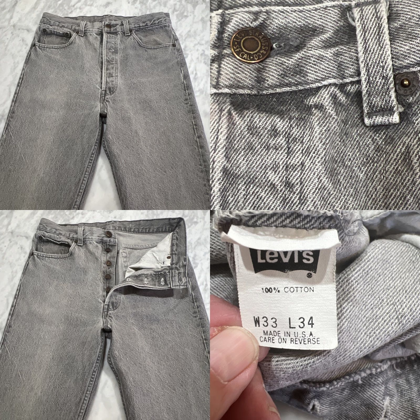 Levi's VINTAGE Levi’s 501 Jeans Men Gray 30x32 Button Fly Straight Made USA USA 5-Pocket 1970s Size US 30 / EU 46 - 8 Thumbnail