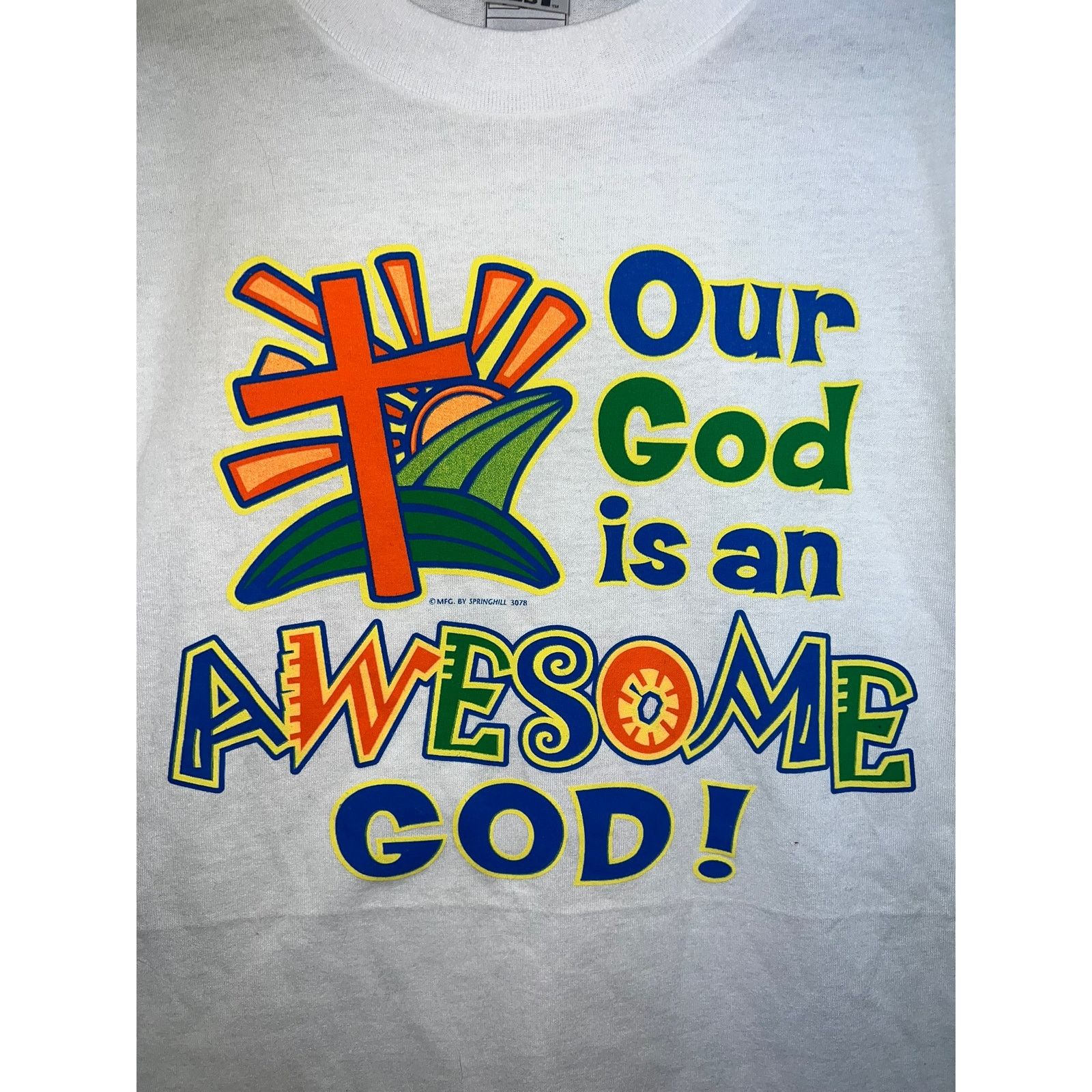 Fruit Of The Loom Vintage God Shirt Our God Is An Awesome God Springhill Tee L Size US L / EU 52-54 / 3 - 2 Thumbnail