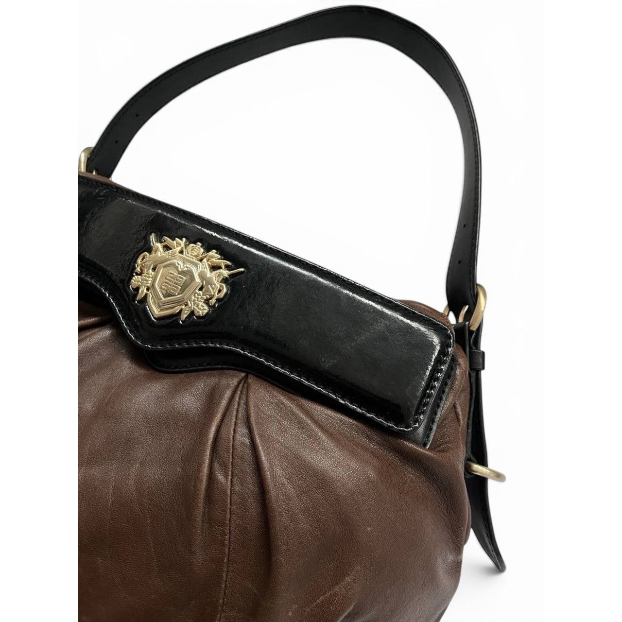 Givenchy Givenchy Draped Leather Brown Shoulder Bag Size ONE SIZE - 3 Thumbnail