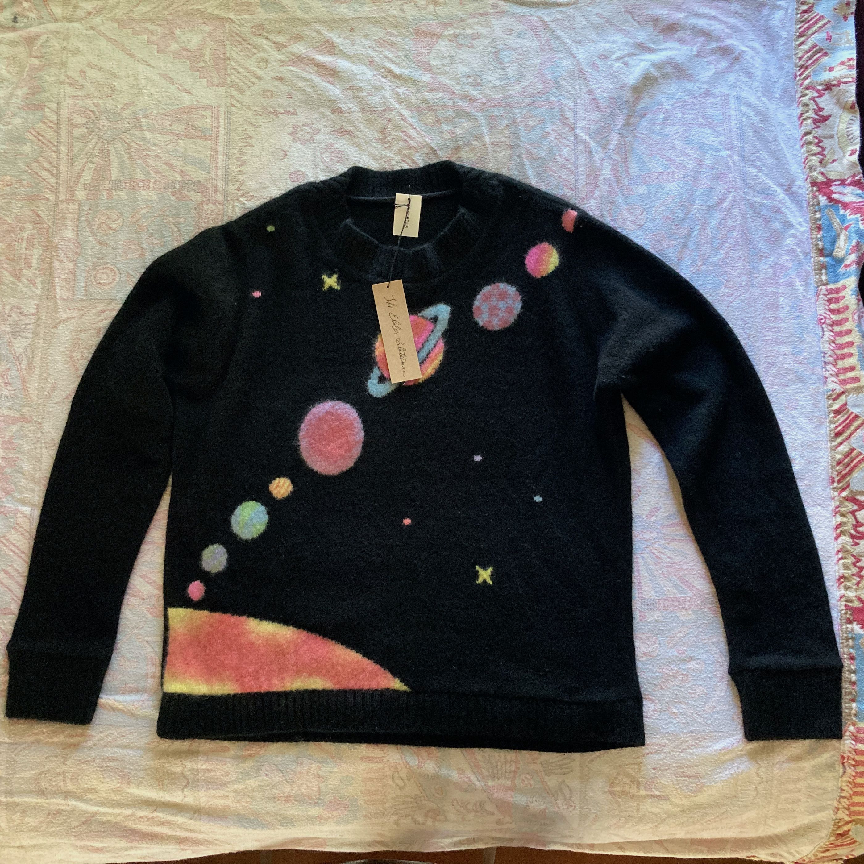 image of The Elder Statesman Solar System Painted Sweater, Men's (Size XL)