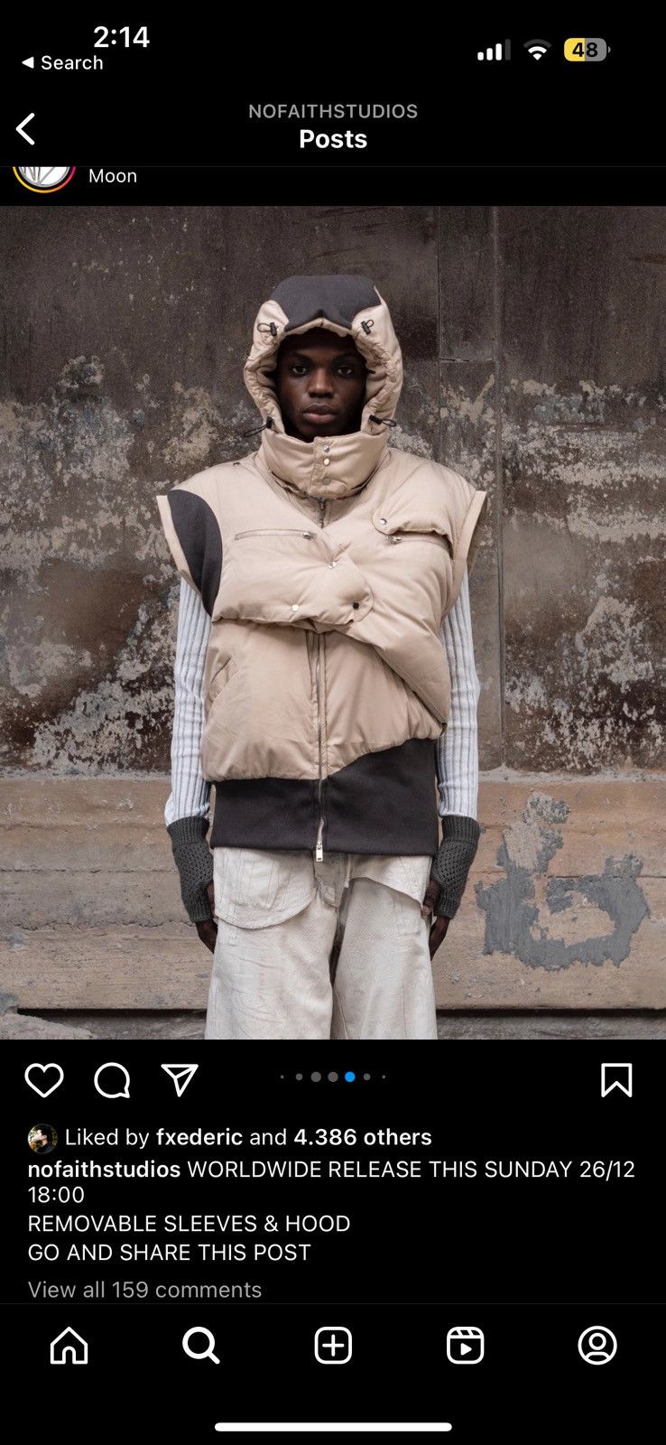 No Faith Studios NO/FAITH STUDIOS MOONJACKET with removable sleeves Size US M / EU 48-50 / 2 - 7 Thumbnail