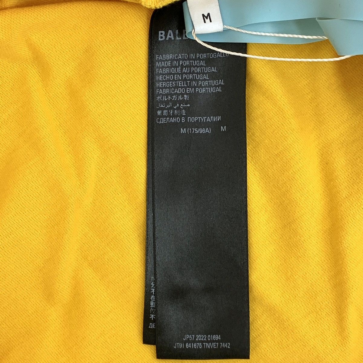 Balenciaga Balenciaga Yellow Logo Printed Short Sleeve T-Shirt K26WX Size US M / EU 48-50 / 2 - 7 Thumbnail
