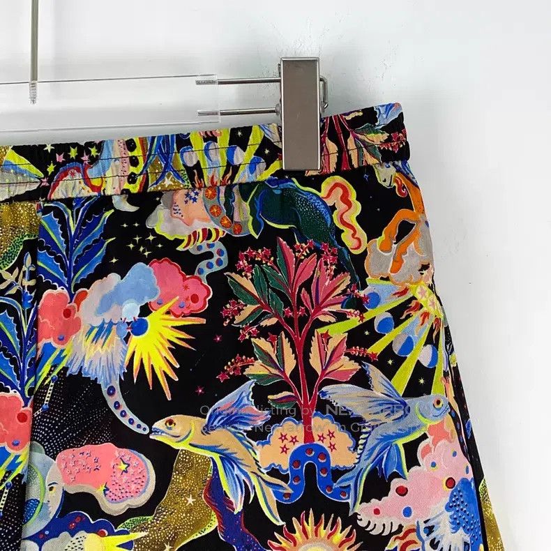 Dior Dior Multi-color cartoon pattern printed mulberry silk cas Size 26" / US 2 / IT 38 - 3 Thumbnail