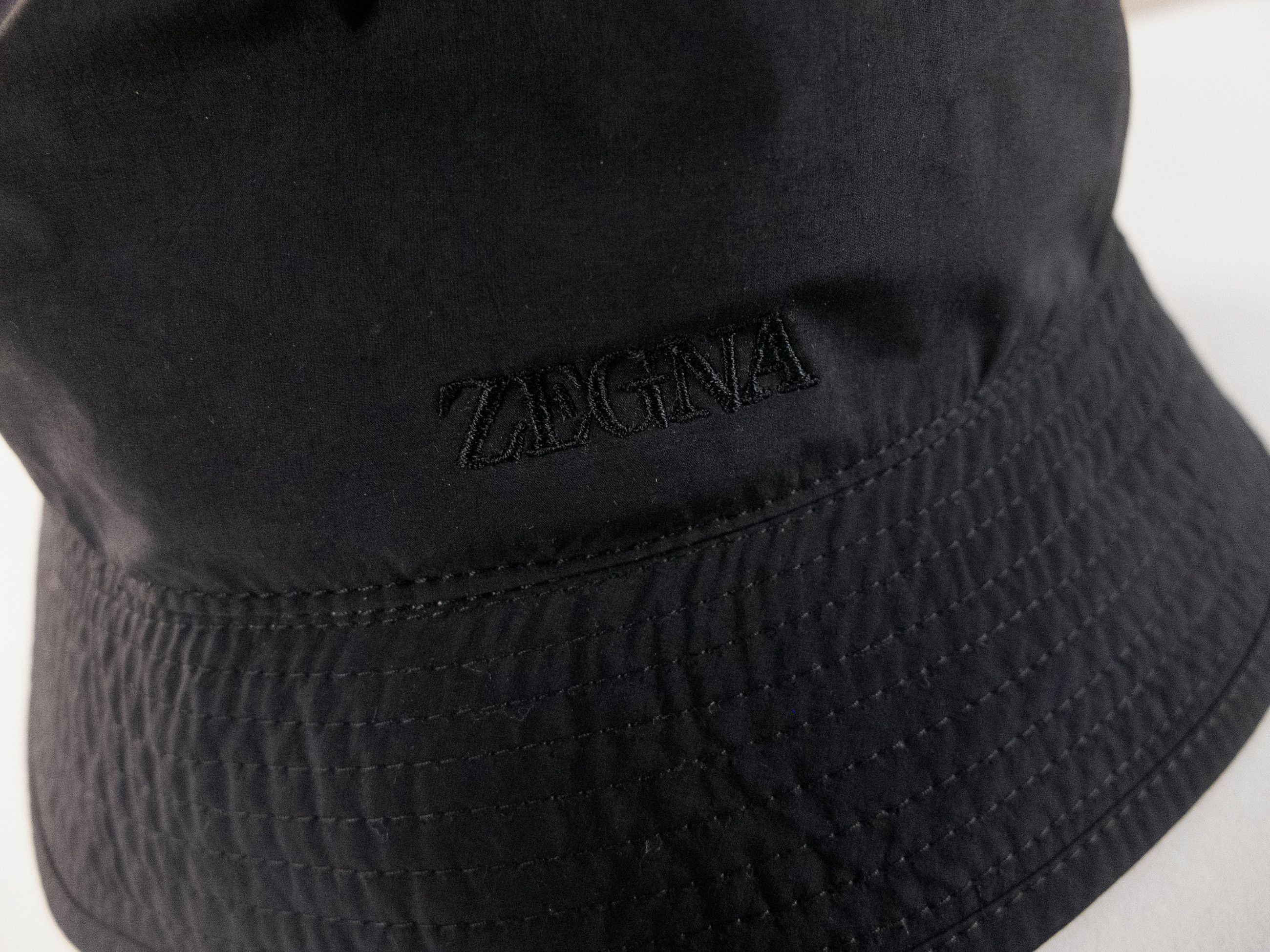 Ermenegildo Zegna ERMENEGILDO ZEGNA black logo embroidered nylon bucket hat Size ONE SIZE - 5 Thumbnail