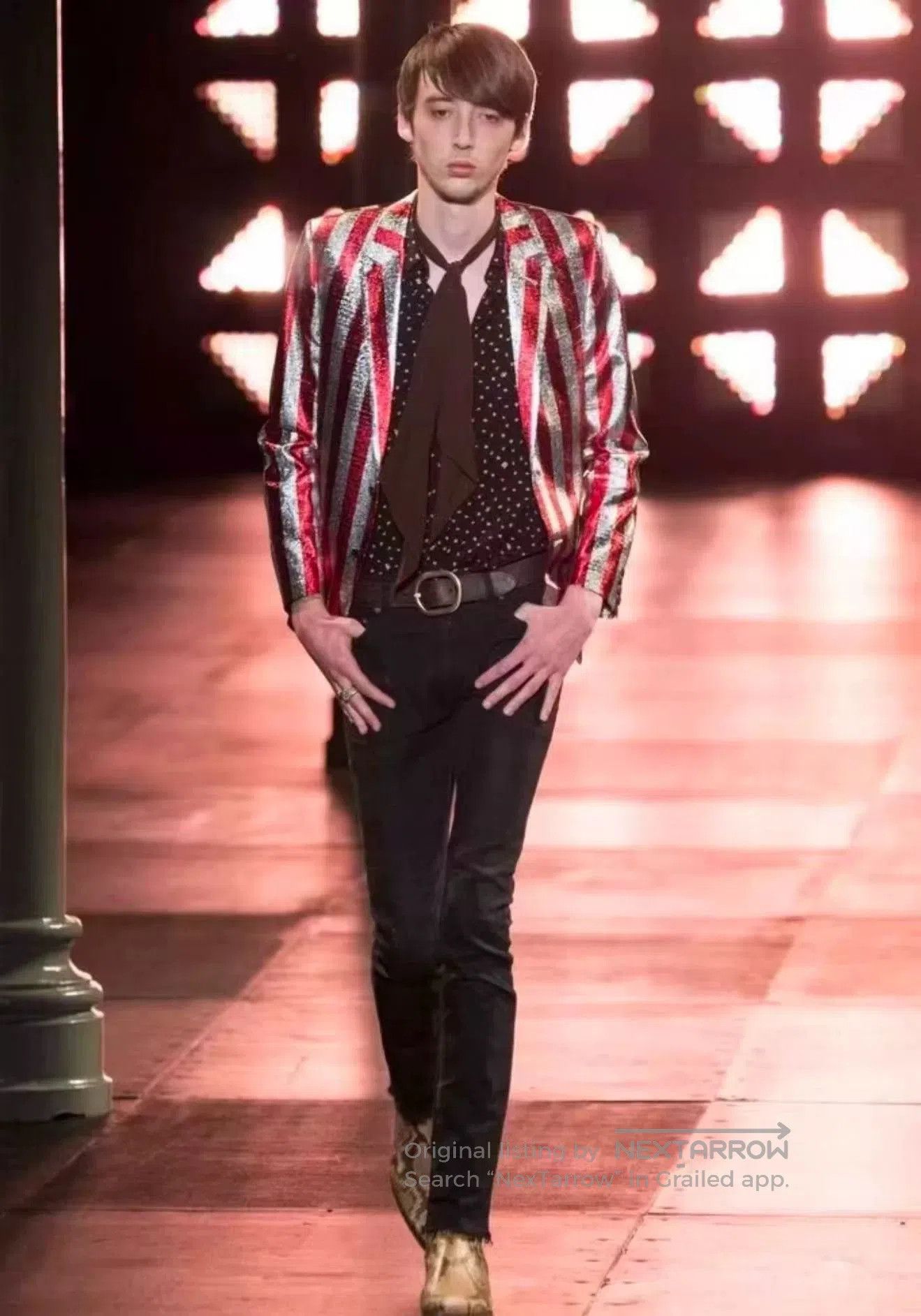 Saint Laurent Paris Saint Laurent Metallic Stripe Suit Jacket. Size US S / EU 44-46 / 1 - 9 Thumbnail