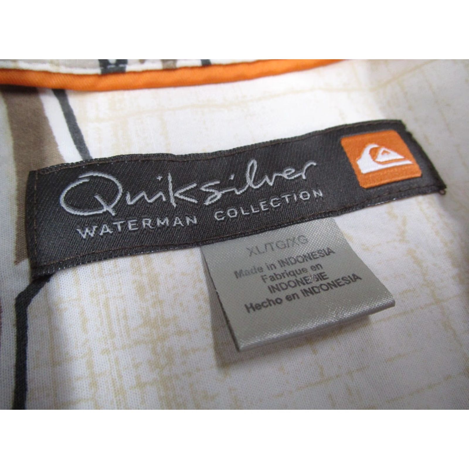 Quiksilver Quiksilver Waterman Shirt Beige Short Sleeve Button-Up Men's XL Hawaiian Fish Geometric Tropical Size US XL / EU 56 / 4 - 3 Thumbnail