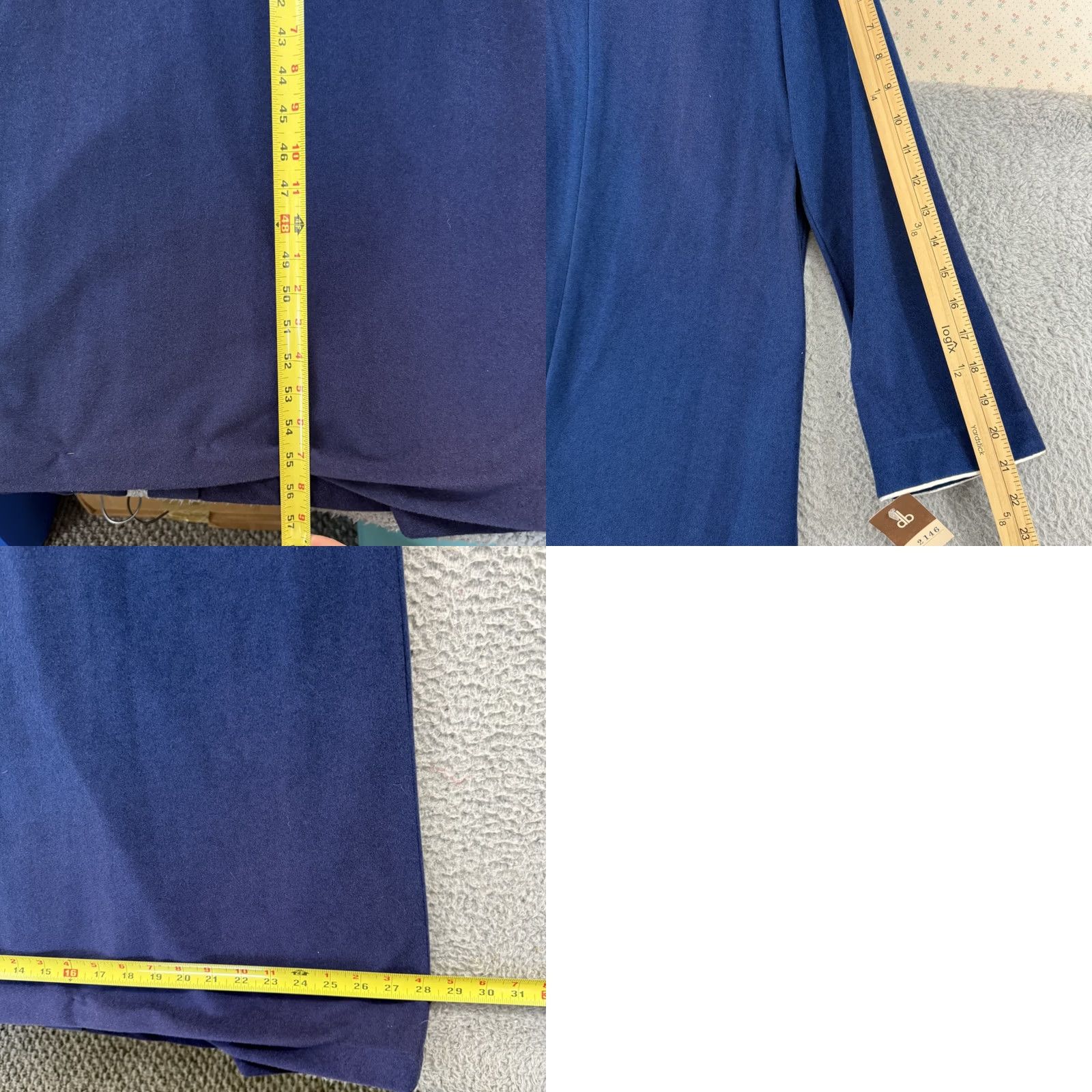 Velour VINTAGE David Brown California Maxi Dress Womens Small Blue 70s Velour Zip NWT Size S / US 4 / IT 40 - 9 Thumbnail