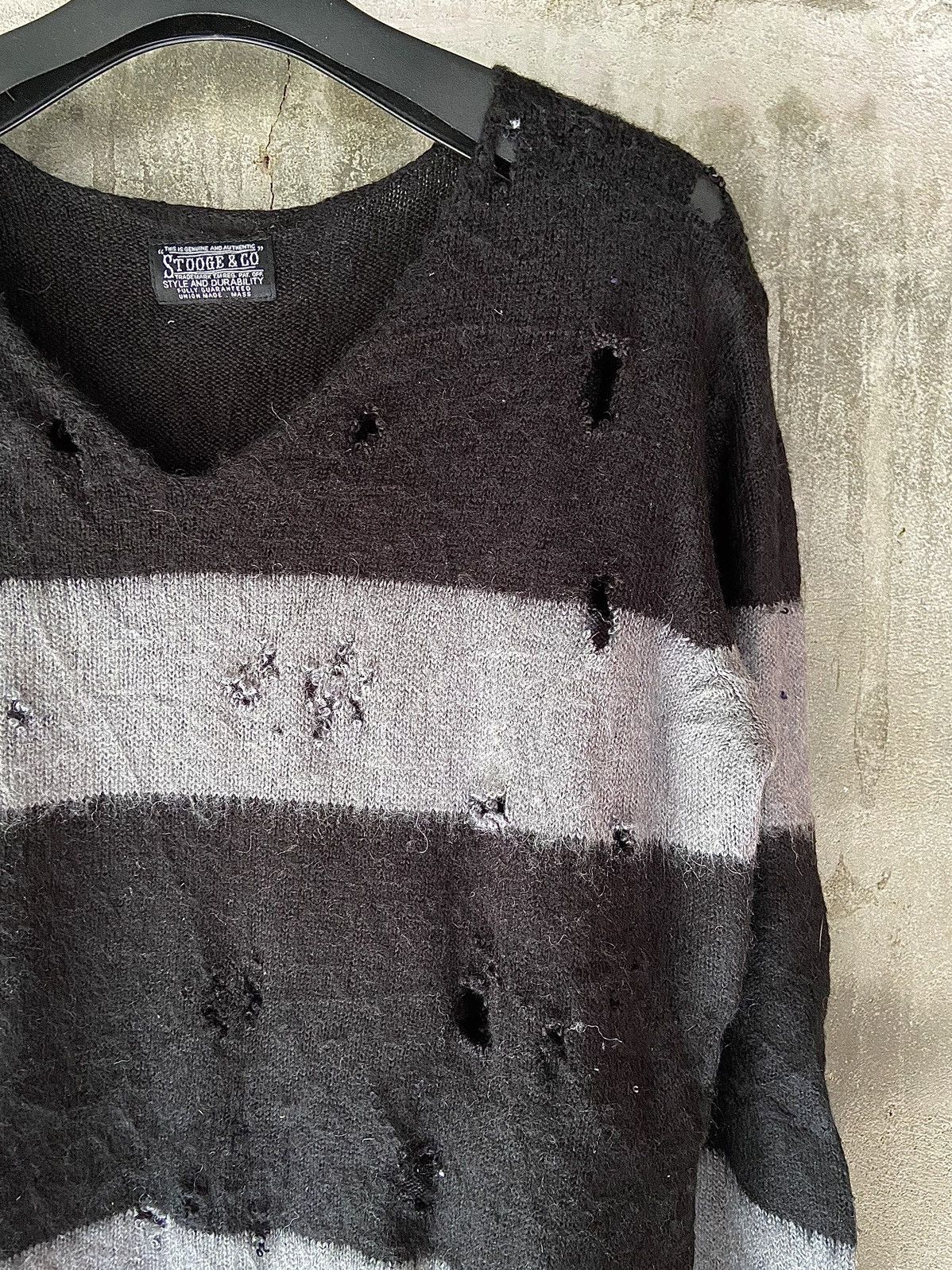 If Six Was Nine STOOGE & CO PUNK DISTRESSED STRIPED KNIT Size US M / EU 48-50 / 2 - 9 Thumbnail