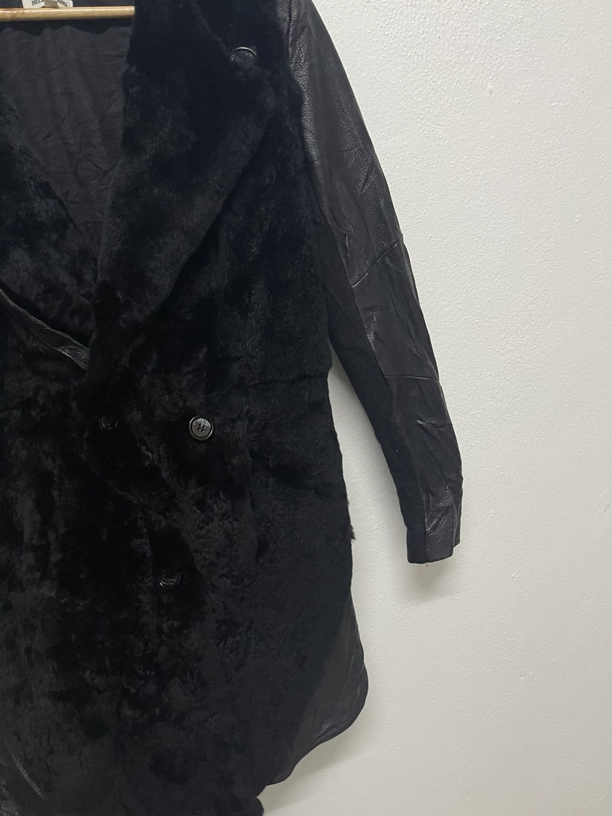 Helmut Lang HELMUT LANG GOAT LEATHER MIX FUR RABBIT JACKET ASYMMETRICAL Size S / US 4 / IT 40 - 7 Thumbnail