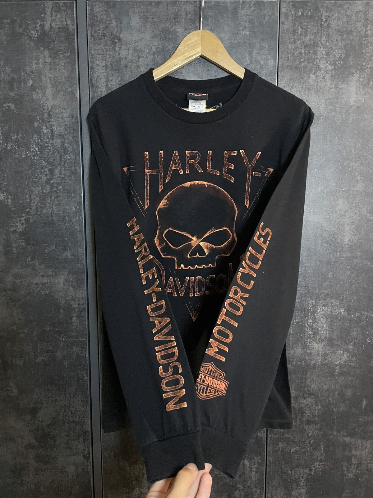 Harley Davidson Crazy Vintage Harley Davidson Skull Longsleeve 3D Emblem USA Size US M / EU 48-50 / 2 - 3 Thumbnail