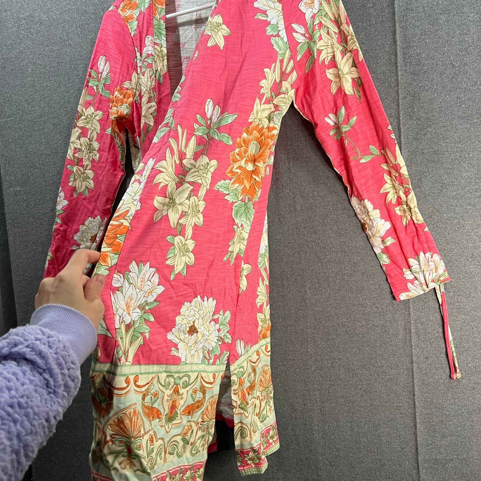 Other Belle by Kim Gravel Slub Knit Don't Be Koi Printed Duster Size XXS / US 00 / IT 34 - 10 Thumbnail