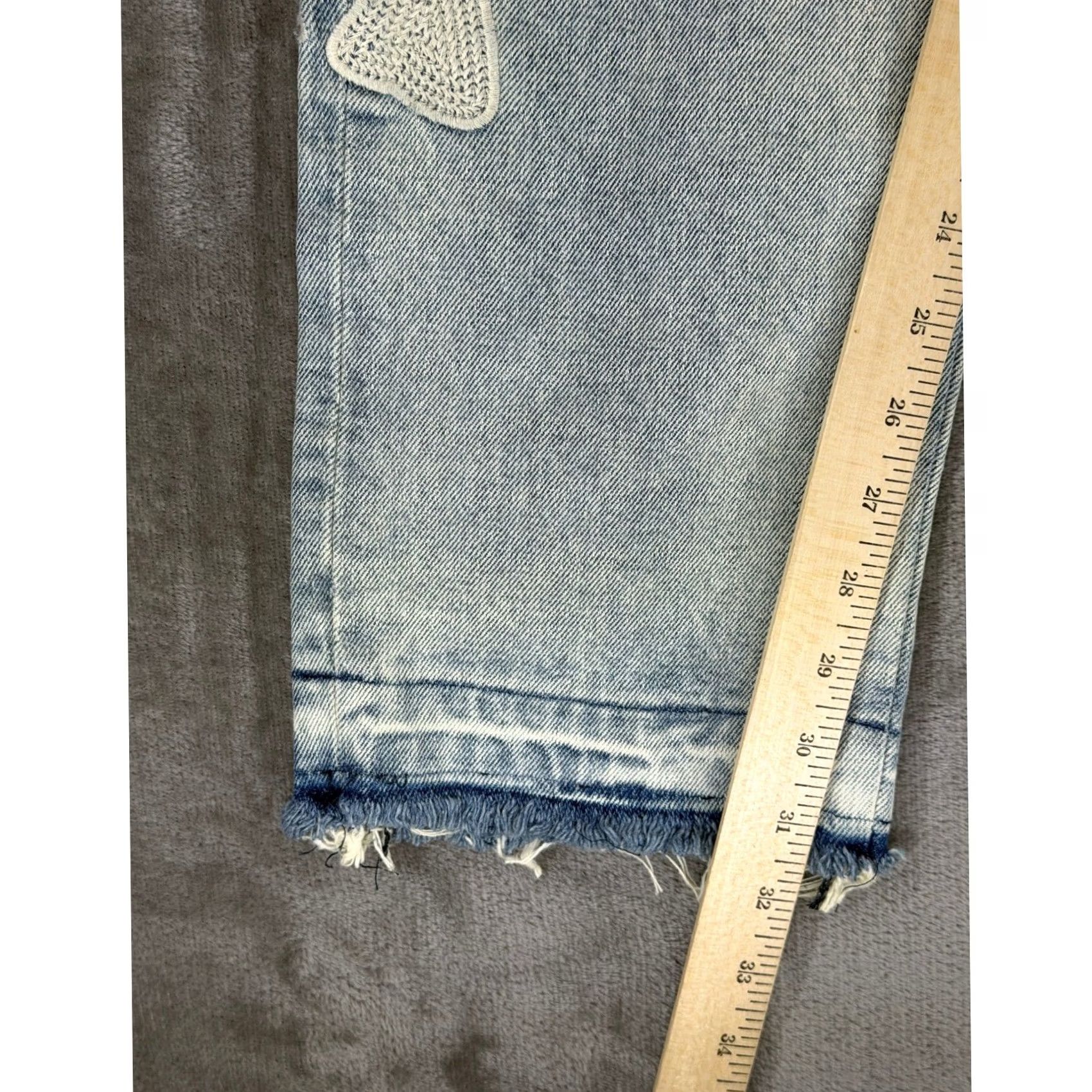 MNML MNML D199 Skeleton Denim Jeans Mens 32 Light Wash Blue White Bone Applique New Size US 32 / EU 48 - 6 Thumbnail