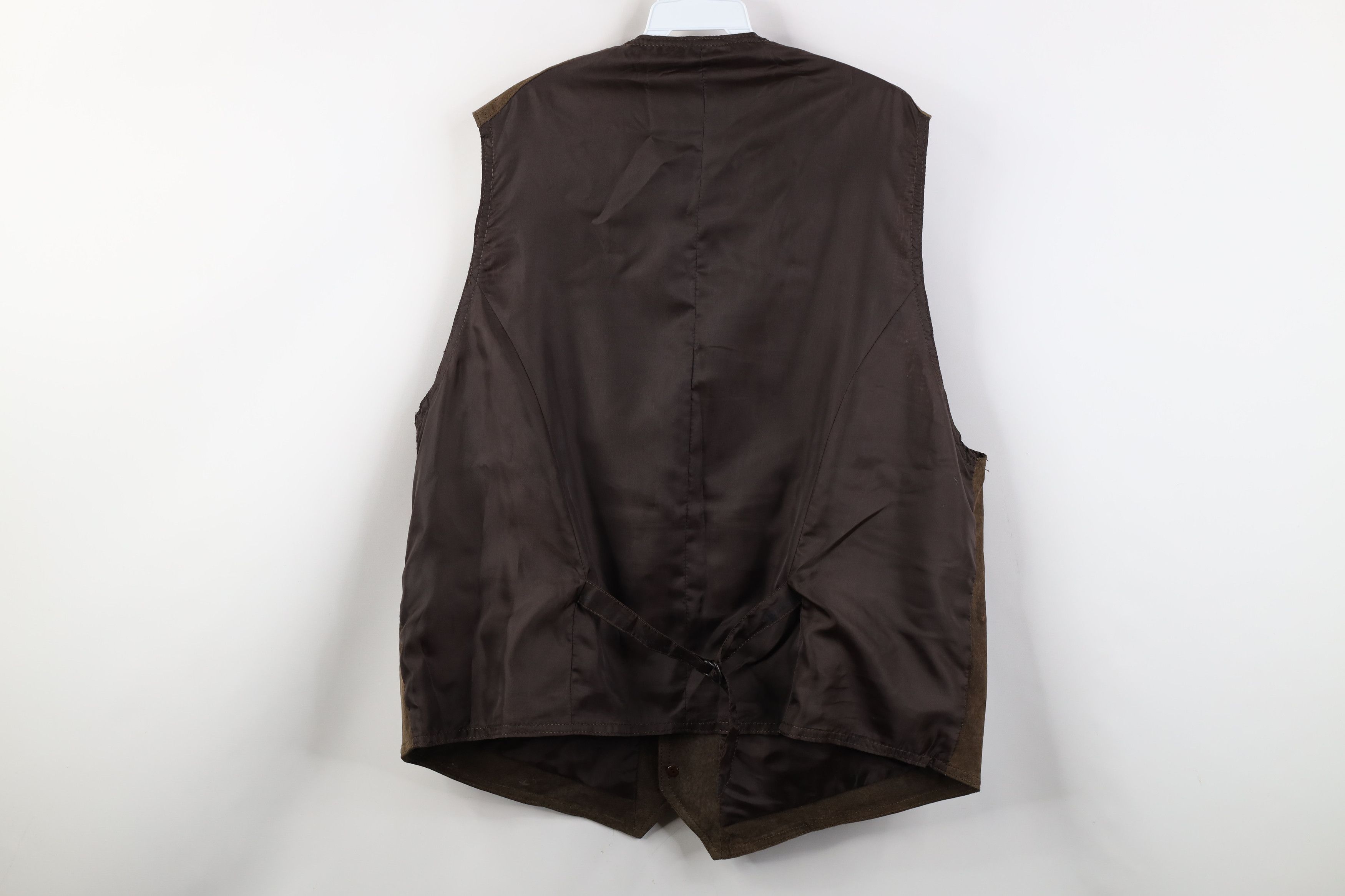 Vintage Vintage 90s Streetwear Suede Leather Buckle Back Vest Jacket Size US XL / EU 56 / 4 - 13 Thumbnail