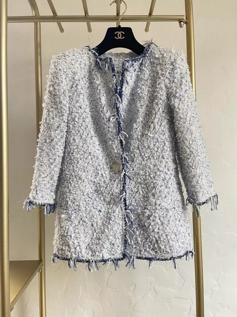 Chanel Chanel Waterfall series blue tassel jacket Size XXS / US 00 / IT 34 - 1 Thumbnail