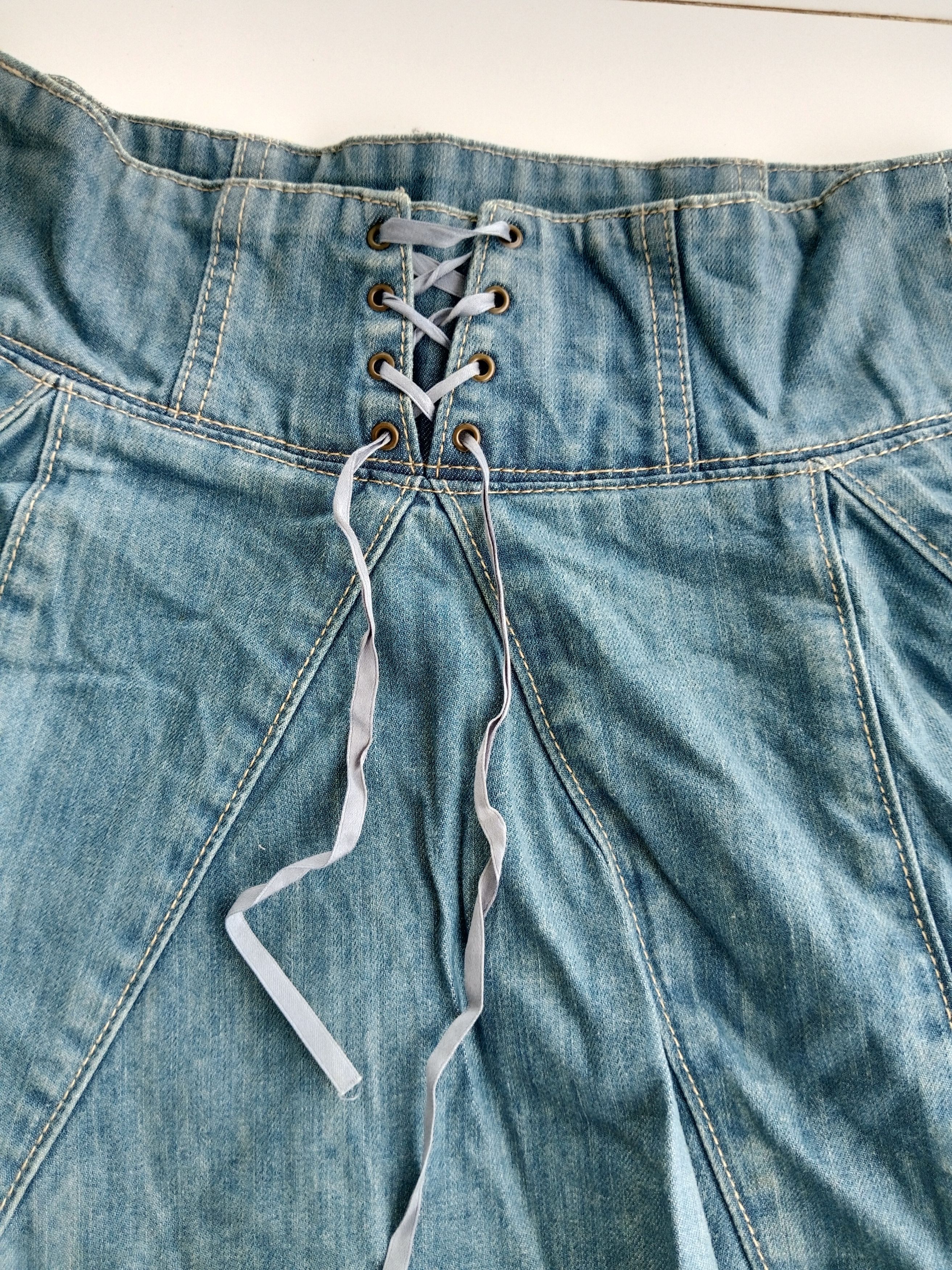 Japanese Brand BARBIE Mini Skirt Blue Denim Nice Style Size 26" / US 2 / IT 38 - 6 Thumbnail